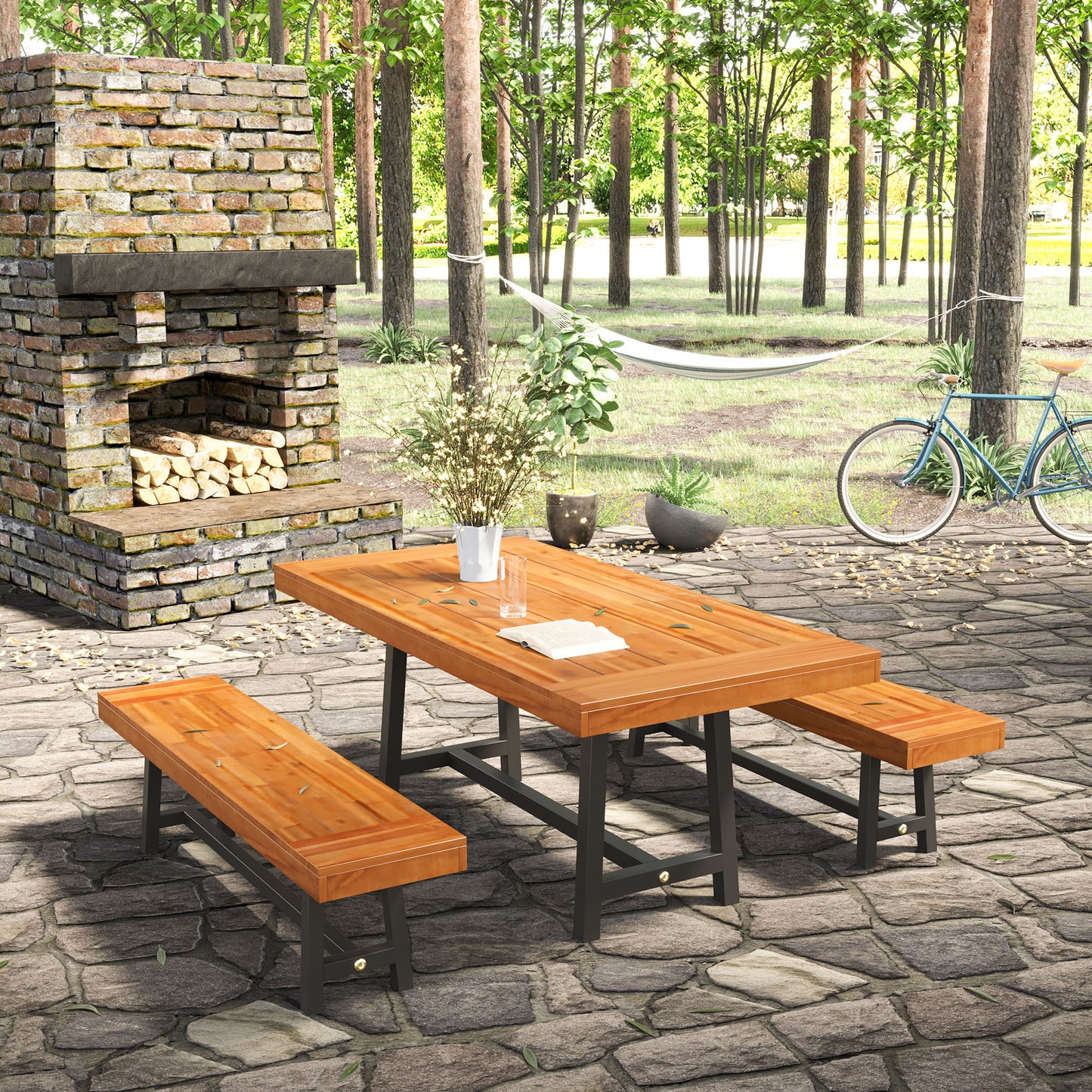 Garden 3 Pieces Acacia Wood Picnic Table