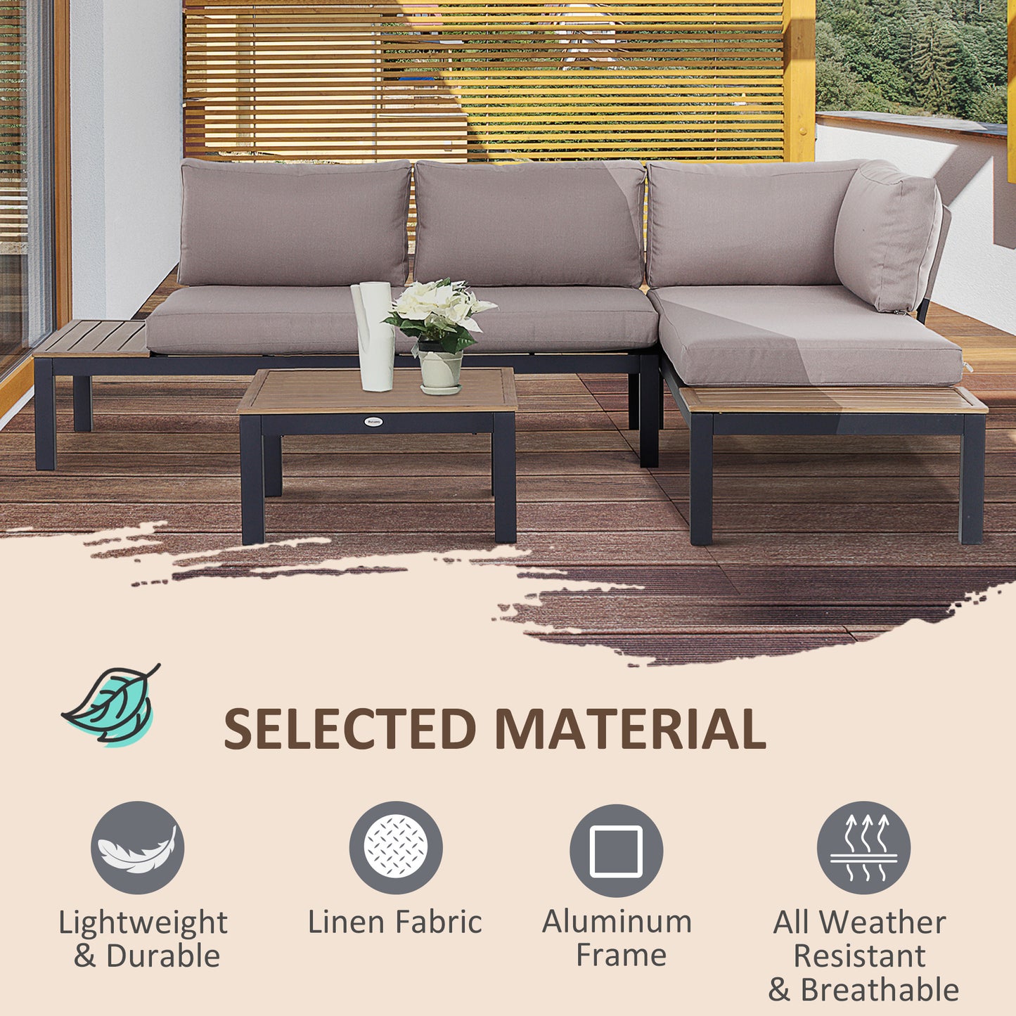 3 Pieces Garden Furniture Set