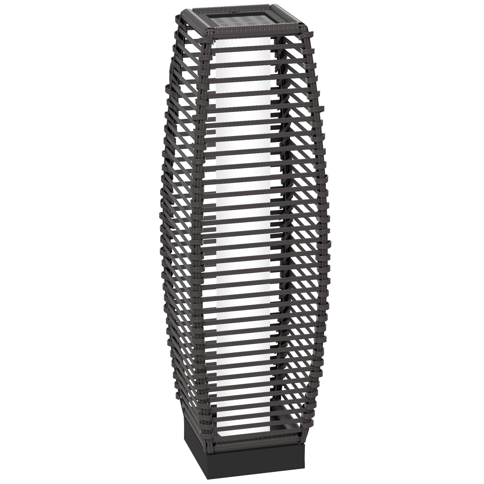 Rattan Solar Floor Lamp,  68cm Tall Outdoor Garden Lantern Pathway