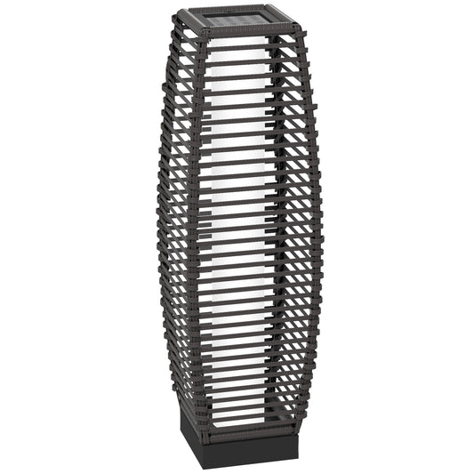 Rattan Solar Floor Lamp,  68cm Tall Outdoor Garden Lantern Pathway