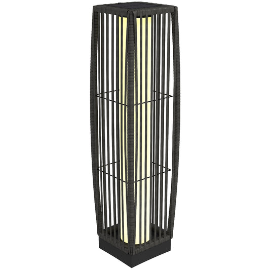 Solar Rattan Floor Lamp, Outdoor Garden Lantern