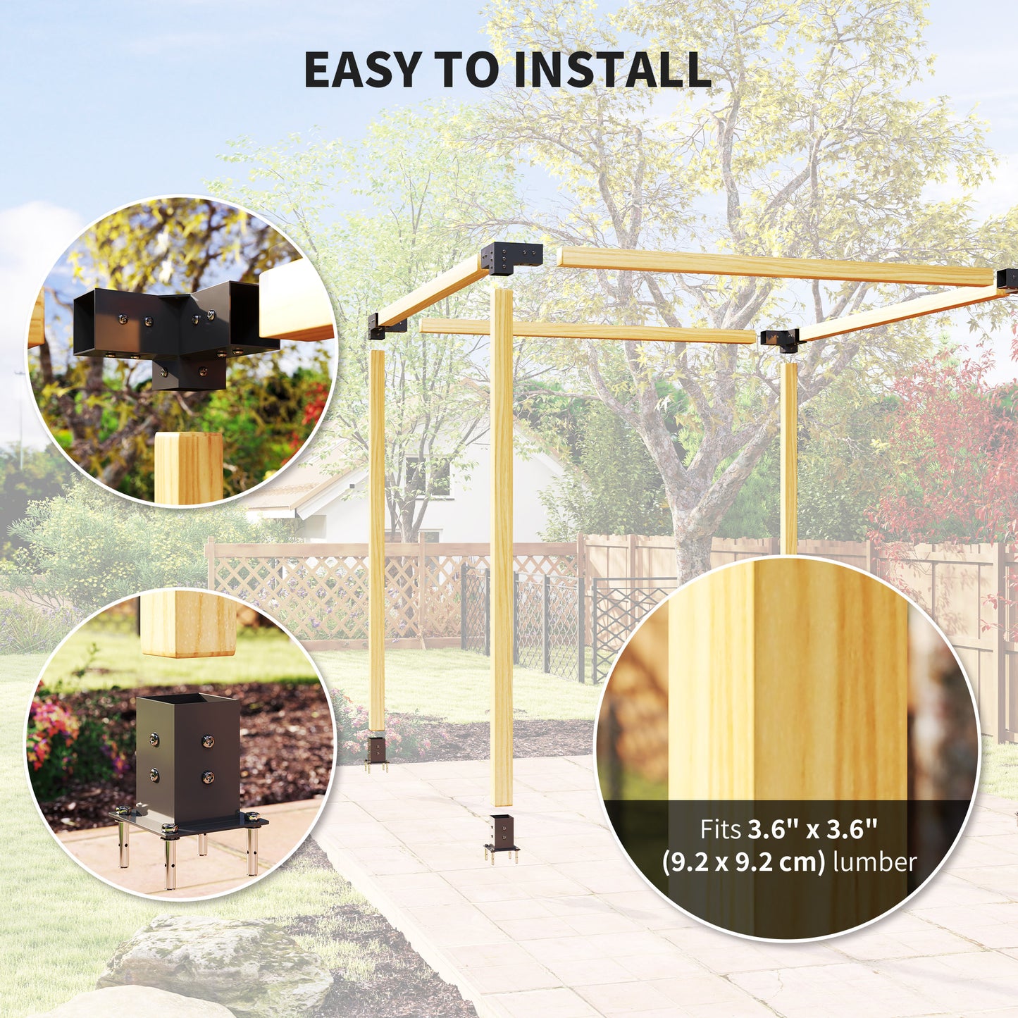 Pergola Kit, DIY Pergola Brackets with 3-Way Pergola Corner Brackets