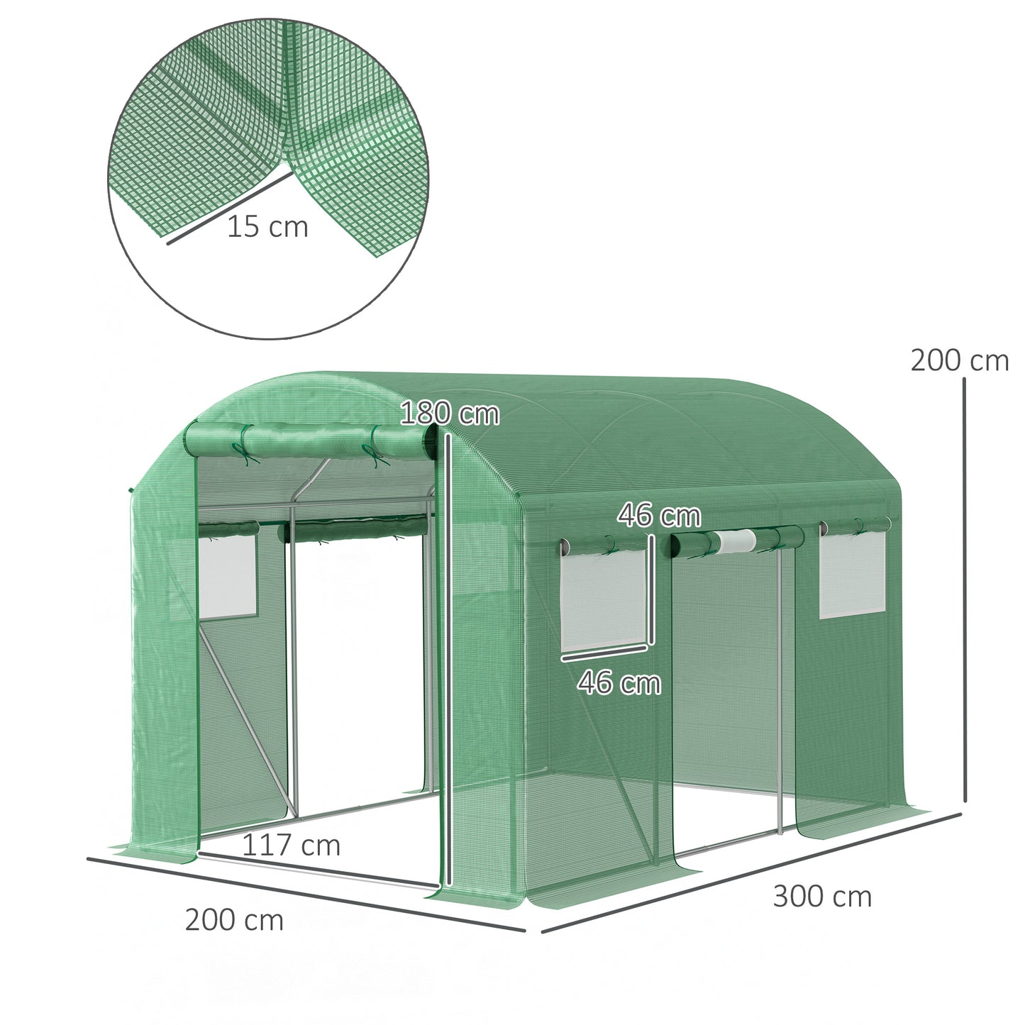 9.8 x 6.6ft Walk-In Polytunnel Greenhouse