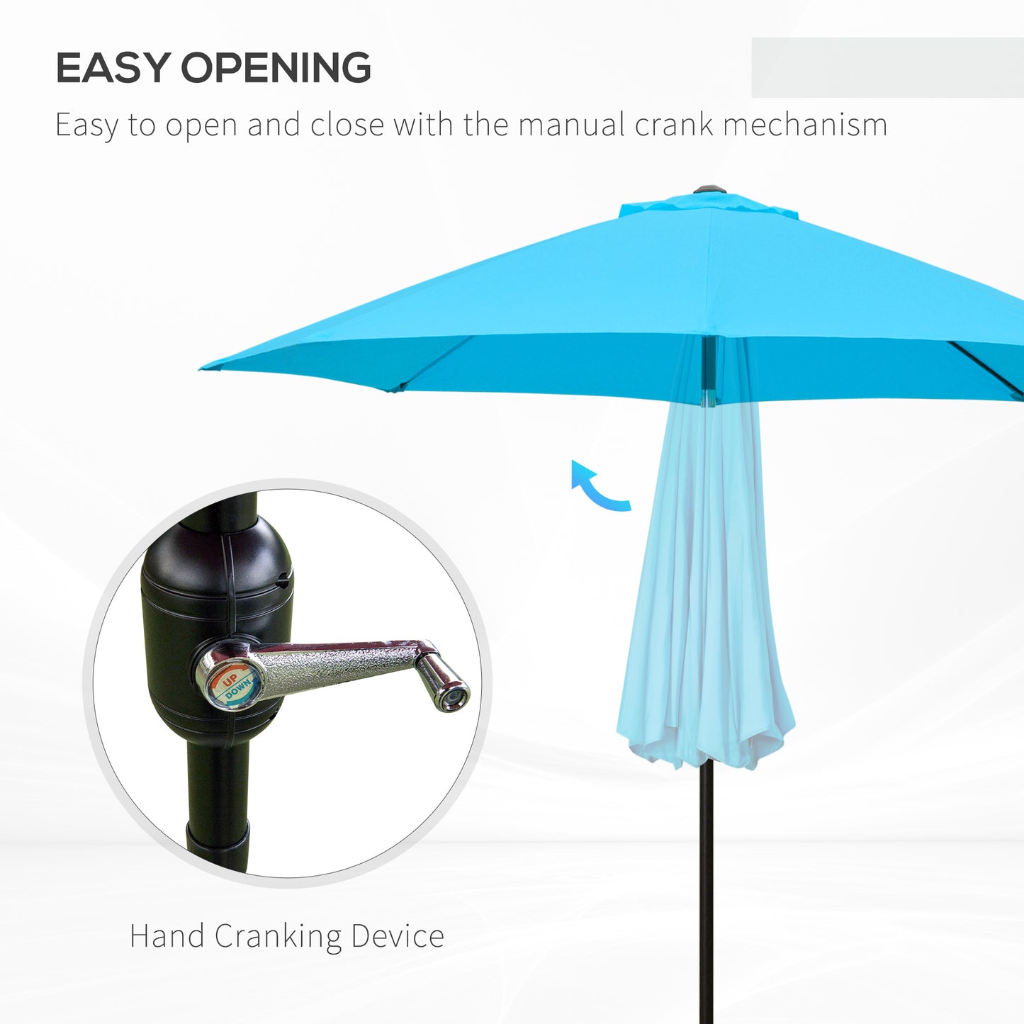 2.6M Patio Parasol Sun Umbrella