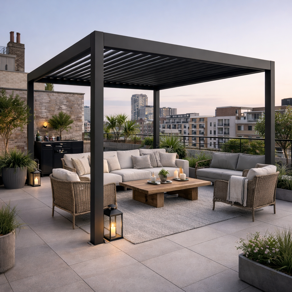 3 x 3(m) Electric Louvered Pergola with LED Lights