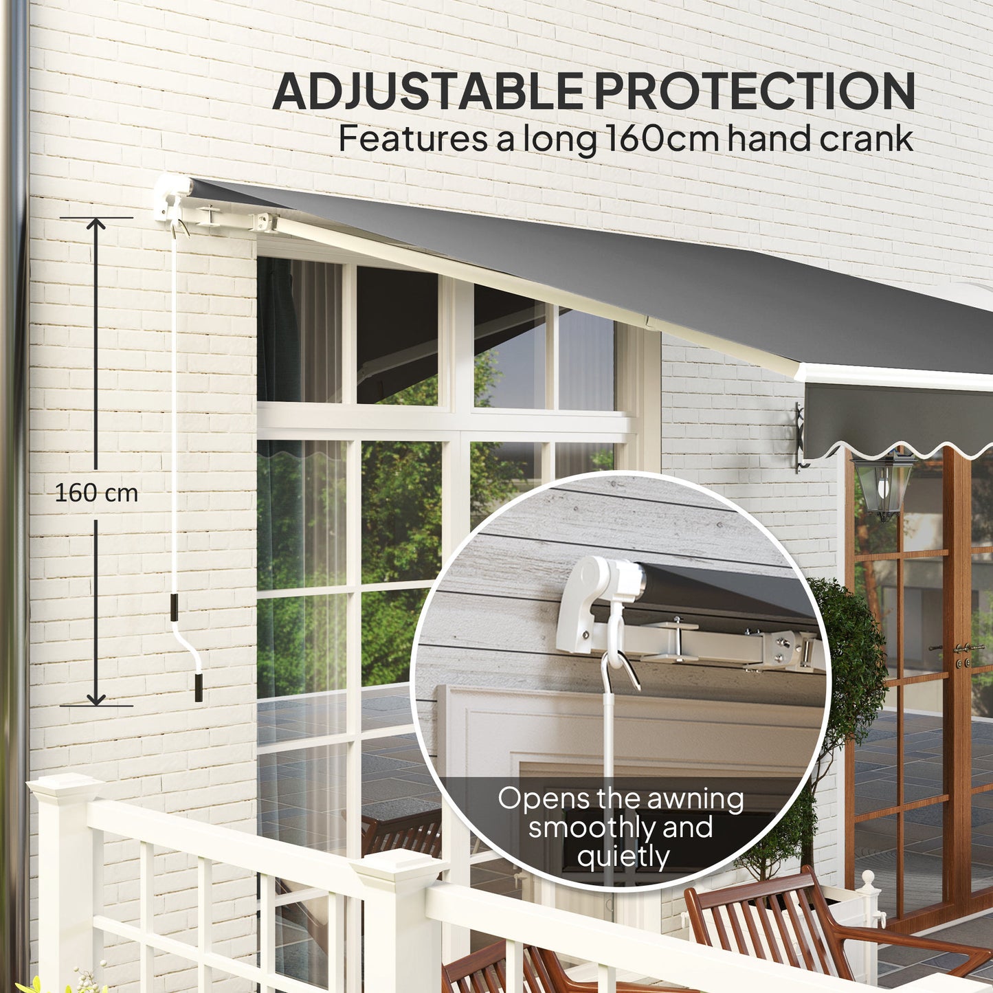 3 x 2.5m Garden Patio Manual Awning