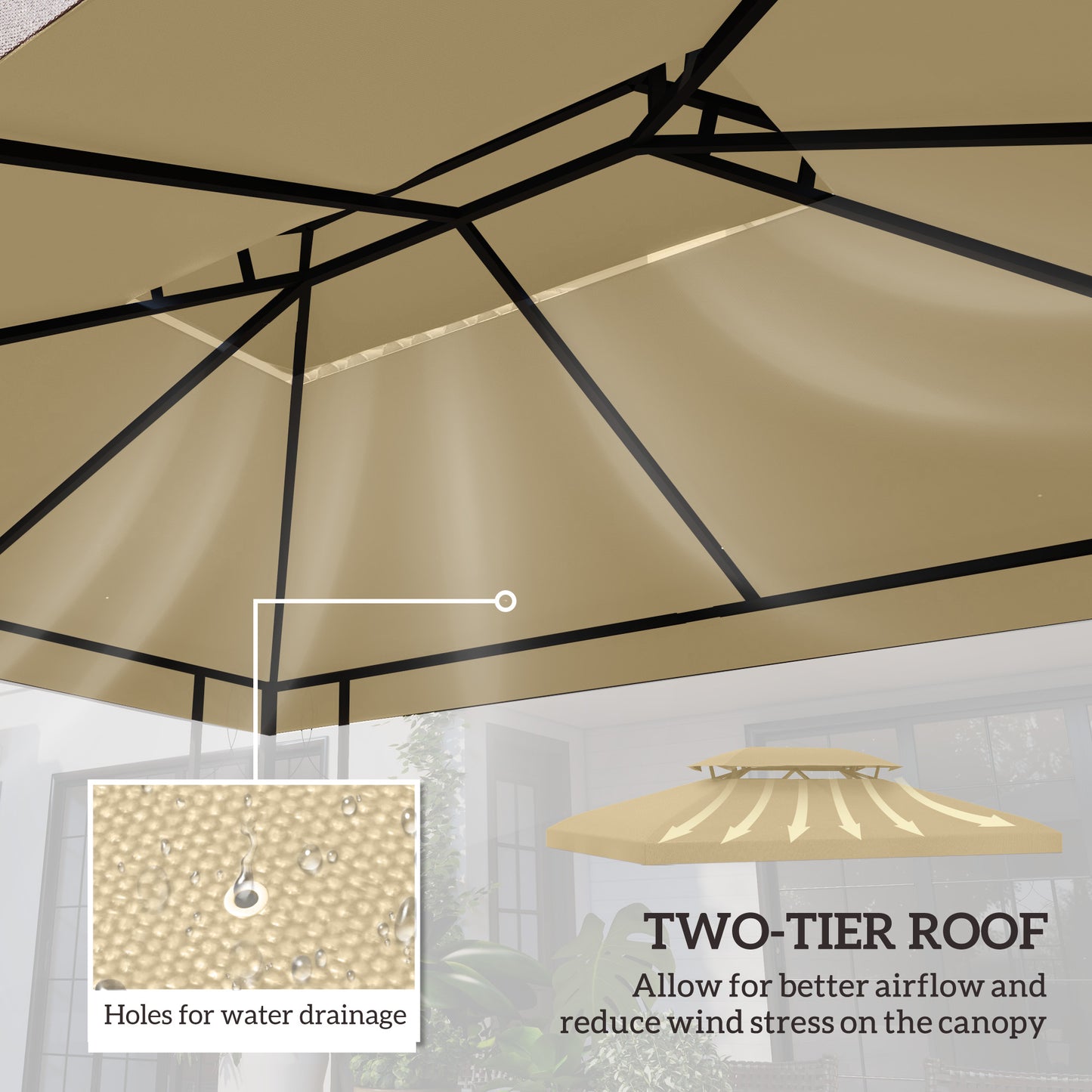 Gazebo Roof Replacement, for 3 x 4m Frames