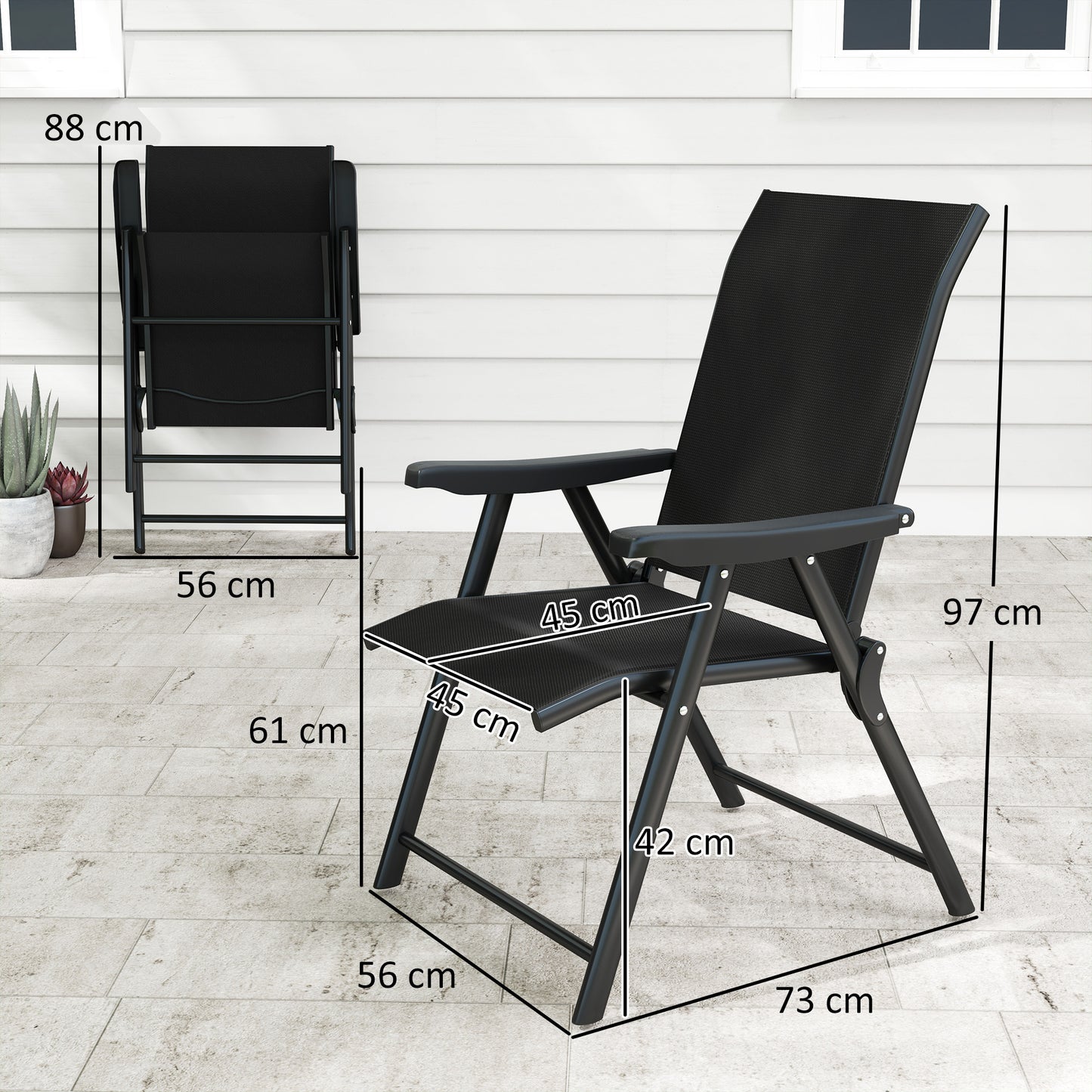 Set of Two Folding Outdoor Chairs