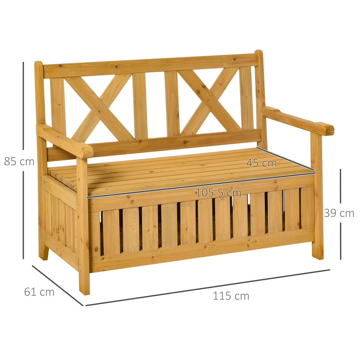2-Seater Garden Storage Bench