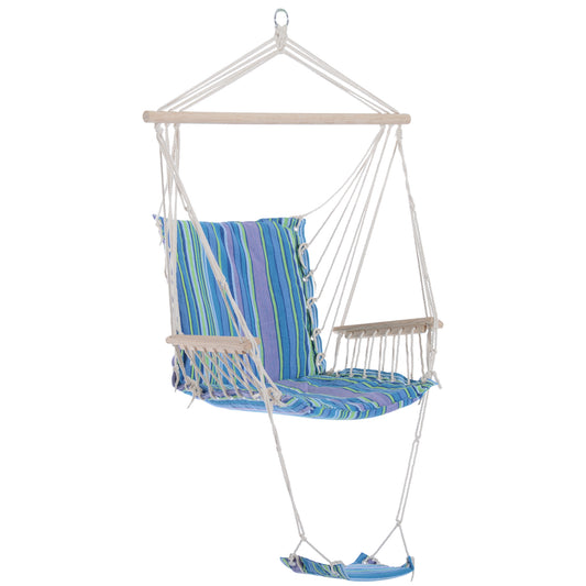 Hanging Rope Chair with Soft Padded Seat & Backrest