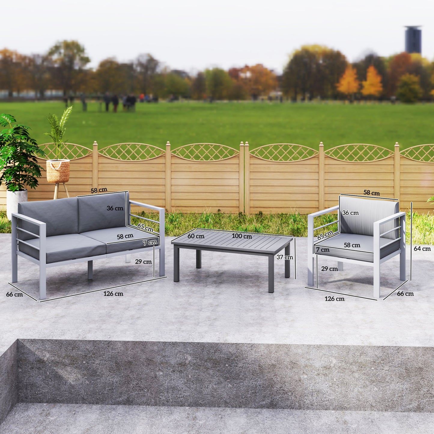 4 Piece Garden Furniture Set