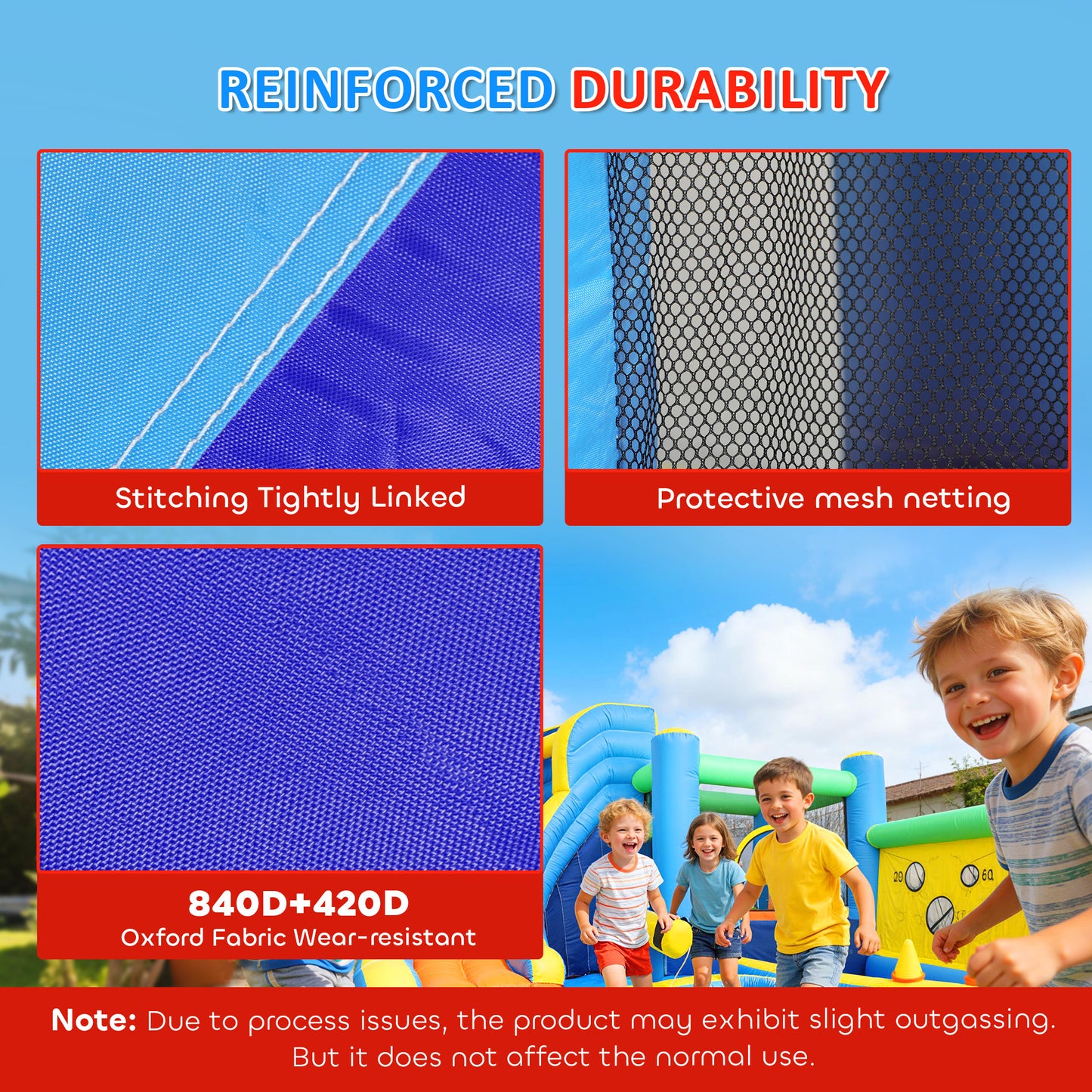 8 in 1 Bouncy Castle for Kids, Inflatable Bounce House with Slide