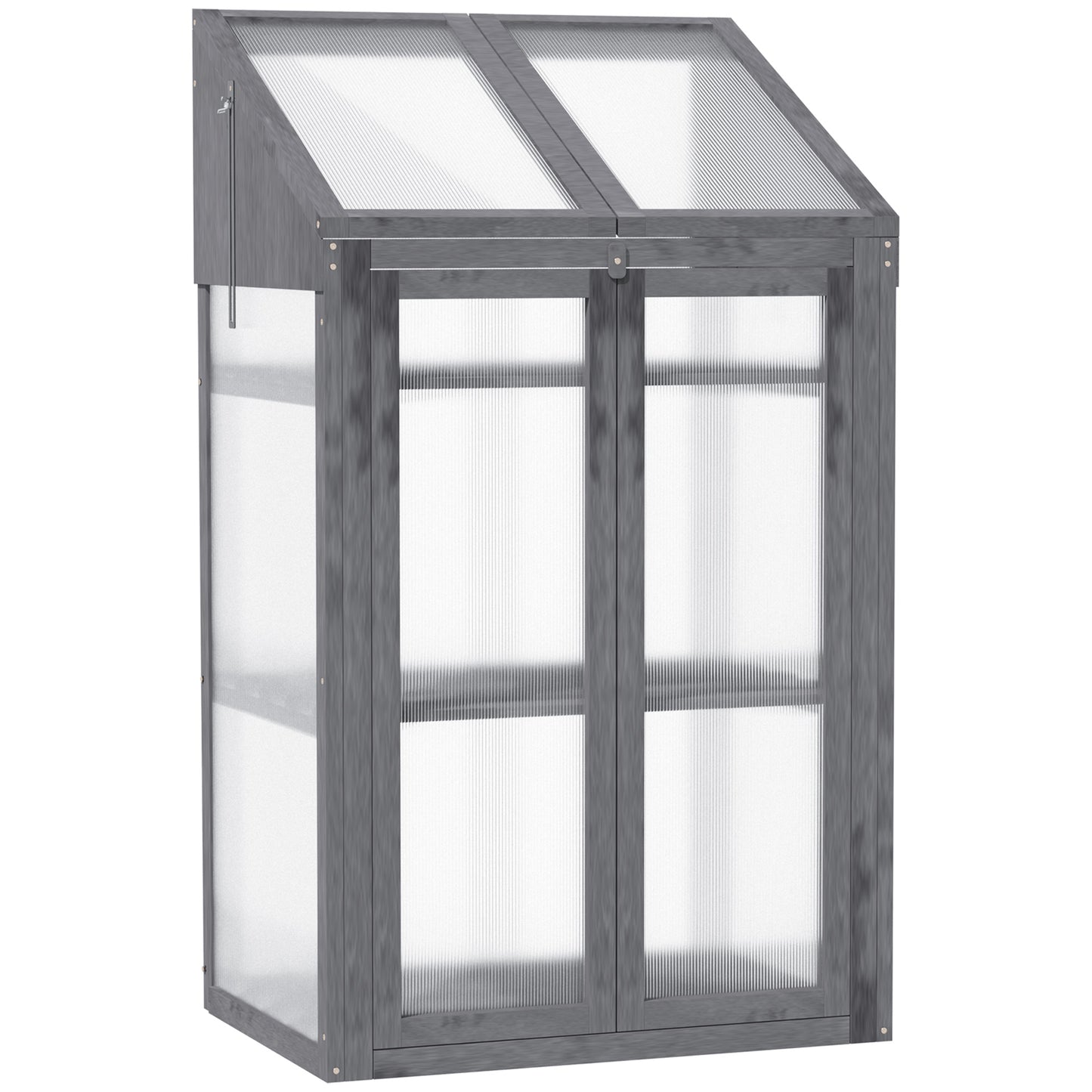 Wooden Cold Frame Polycarbonate Greenhouse with Openable Top Cover