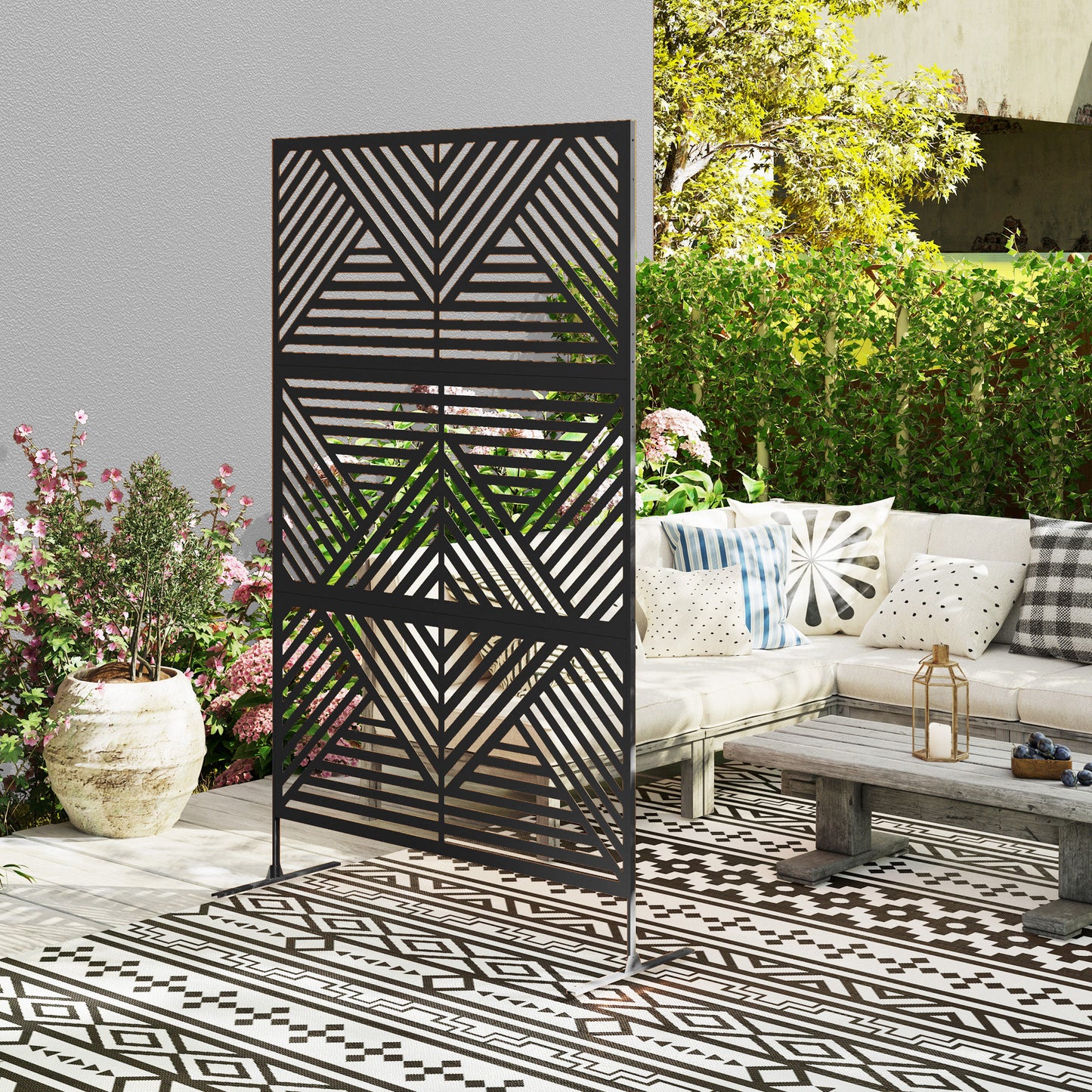 Decorative Garden Privacy Screen with Stand (1)