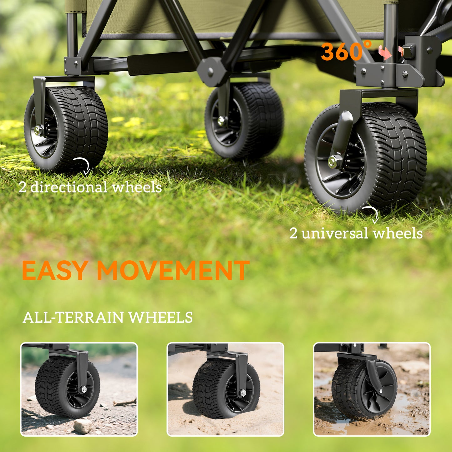 Folding Garden Trolley, Cargo Traile on Wheels