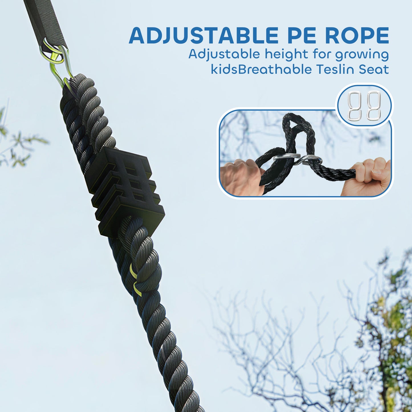 Nest Swing with Adjustable Ropes and Tree Straps