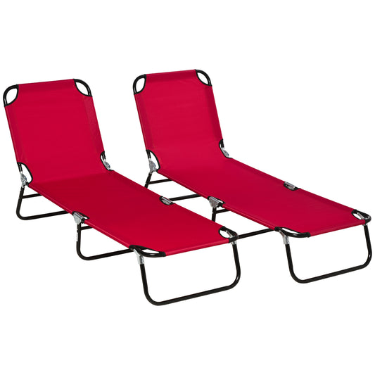 Set of Two Folding Sun Loungers (1)