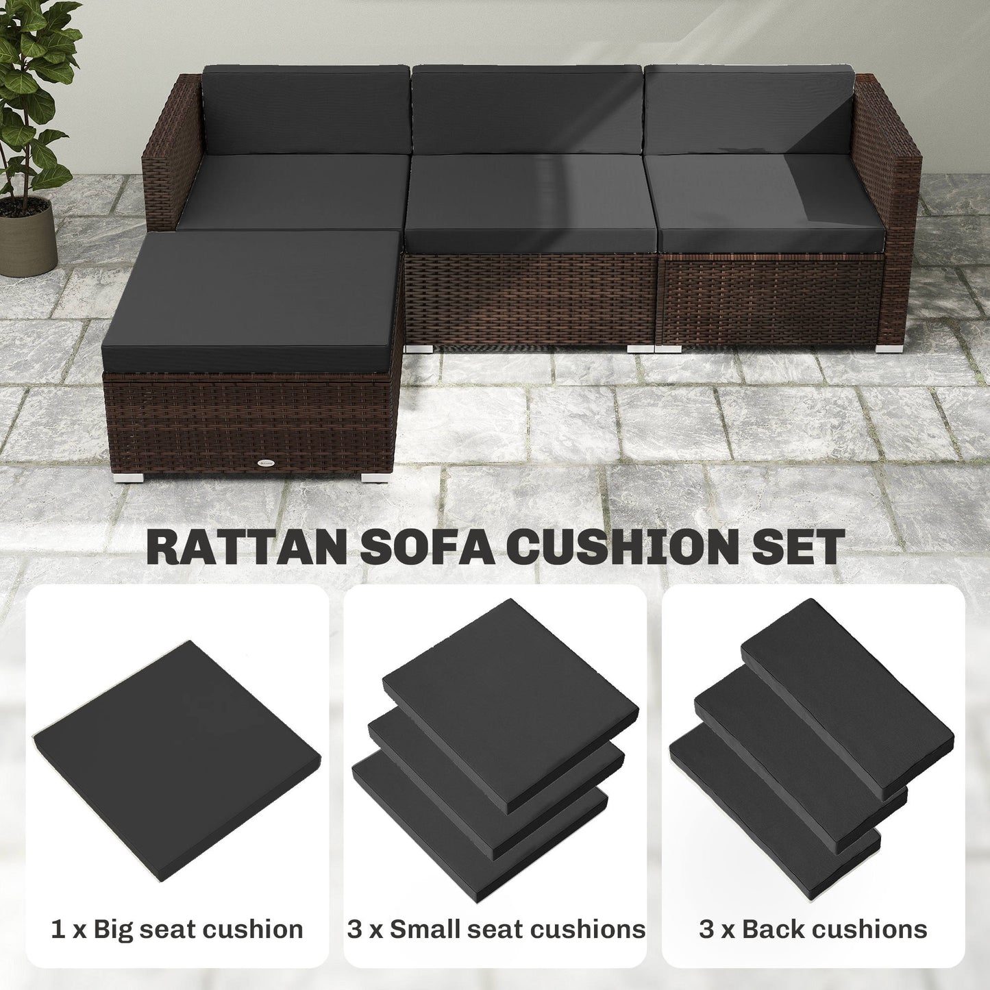 7-Piece Patio Furniture Cushions