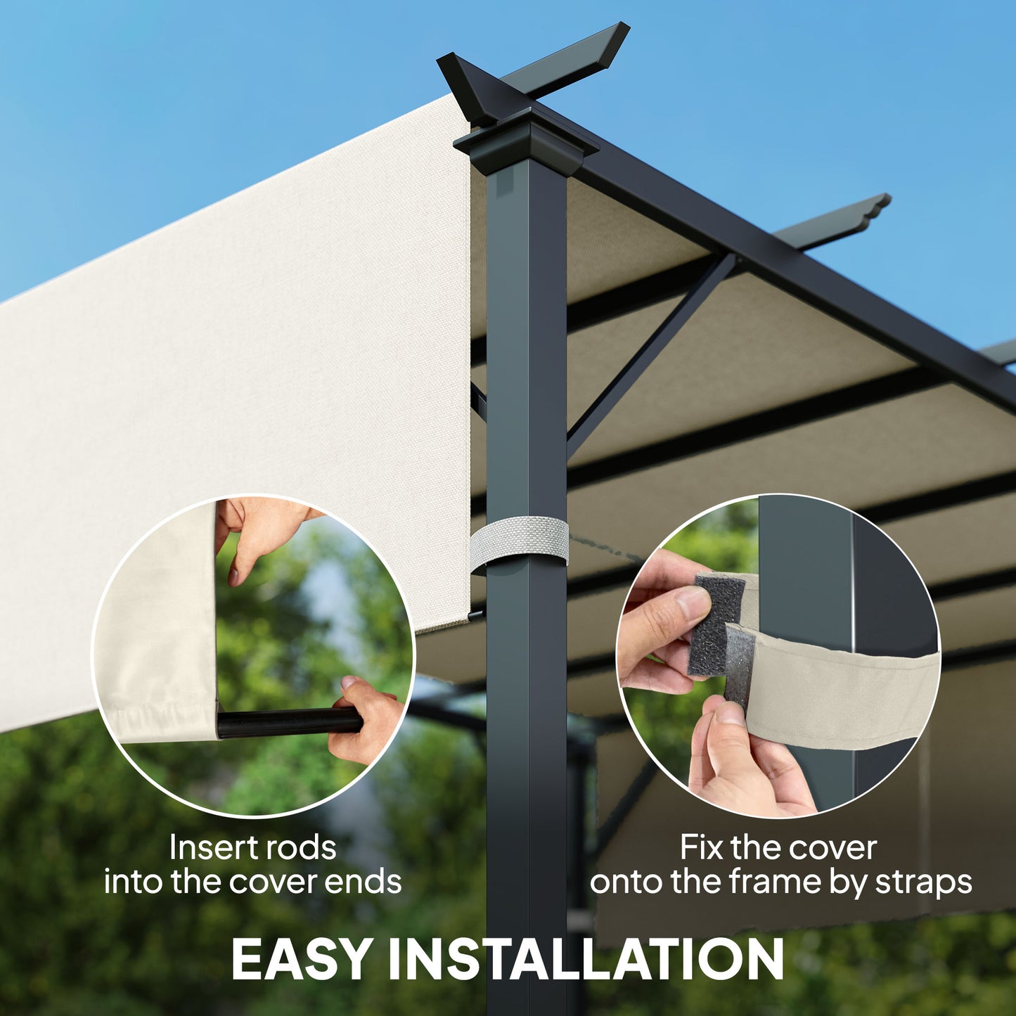 2 Pcs UV Protection Pergola Replacement Canopy, Pergola Shade Cover