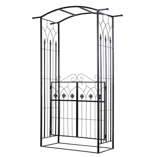 Garden Outdoor Entrance Arch with Door Outdoor Patio Decoration