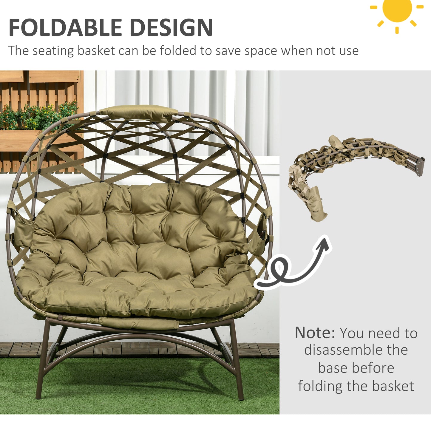 2 Seater Egg Chair Outdoor