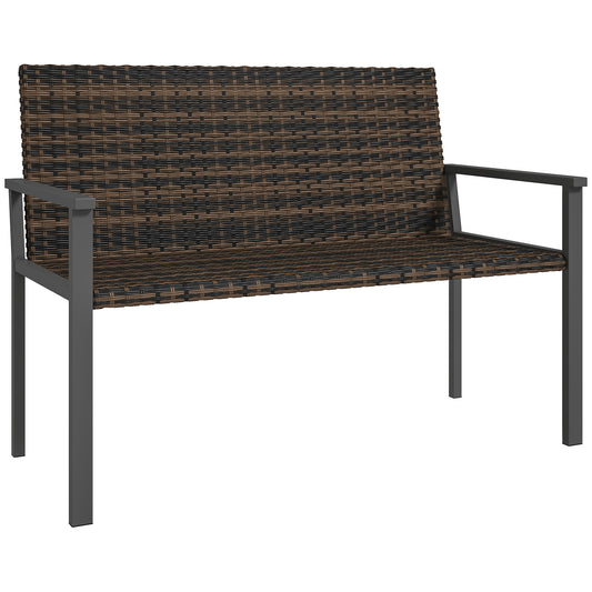 2 Seater Rattan Garden Bench