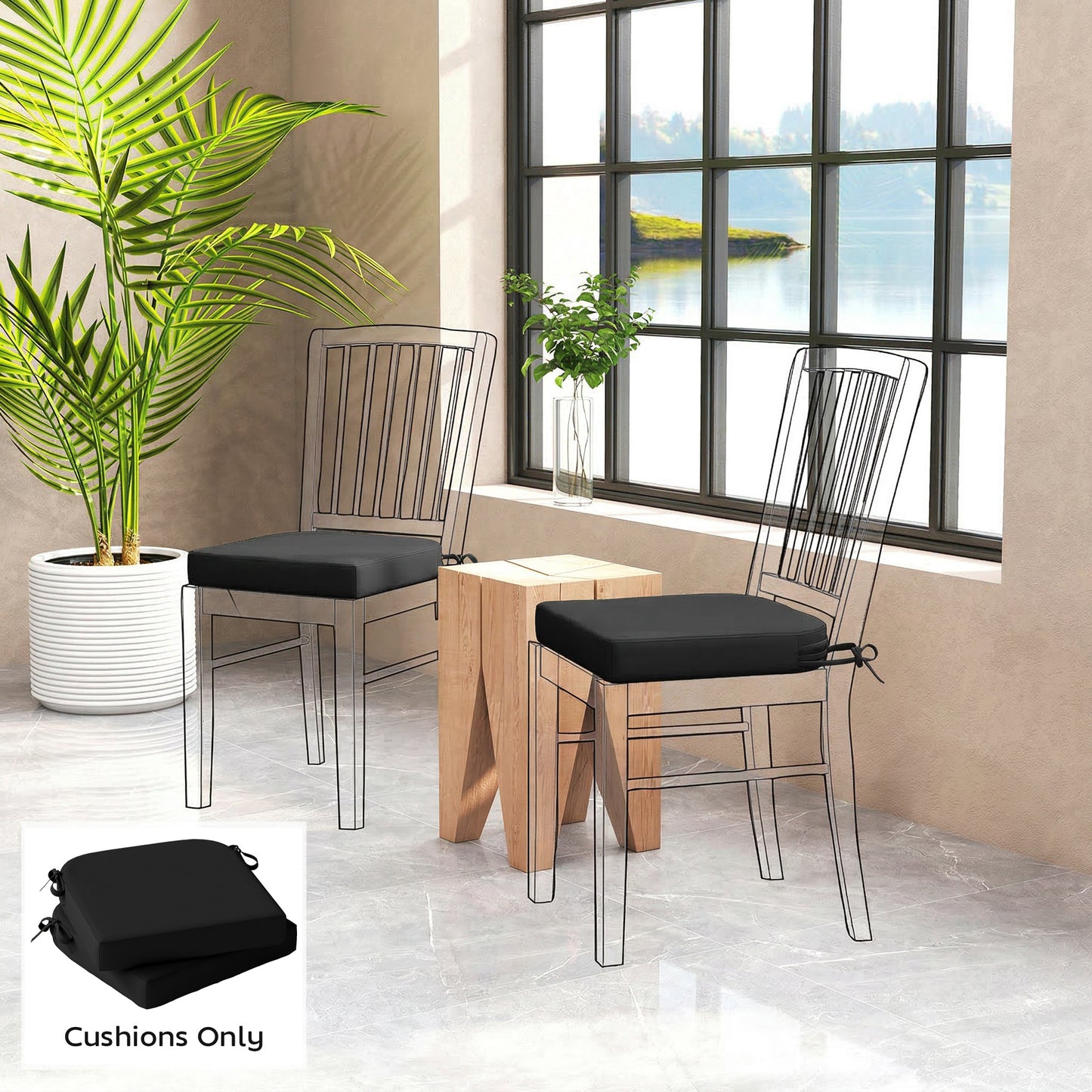 Outdoor Chair Seat Cushions Set of 2