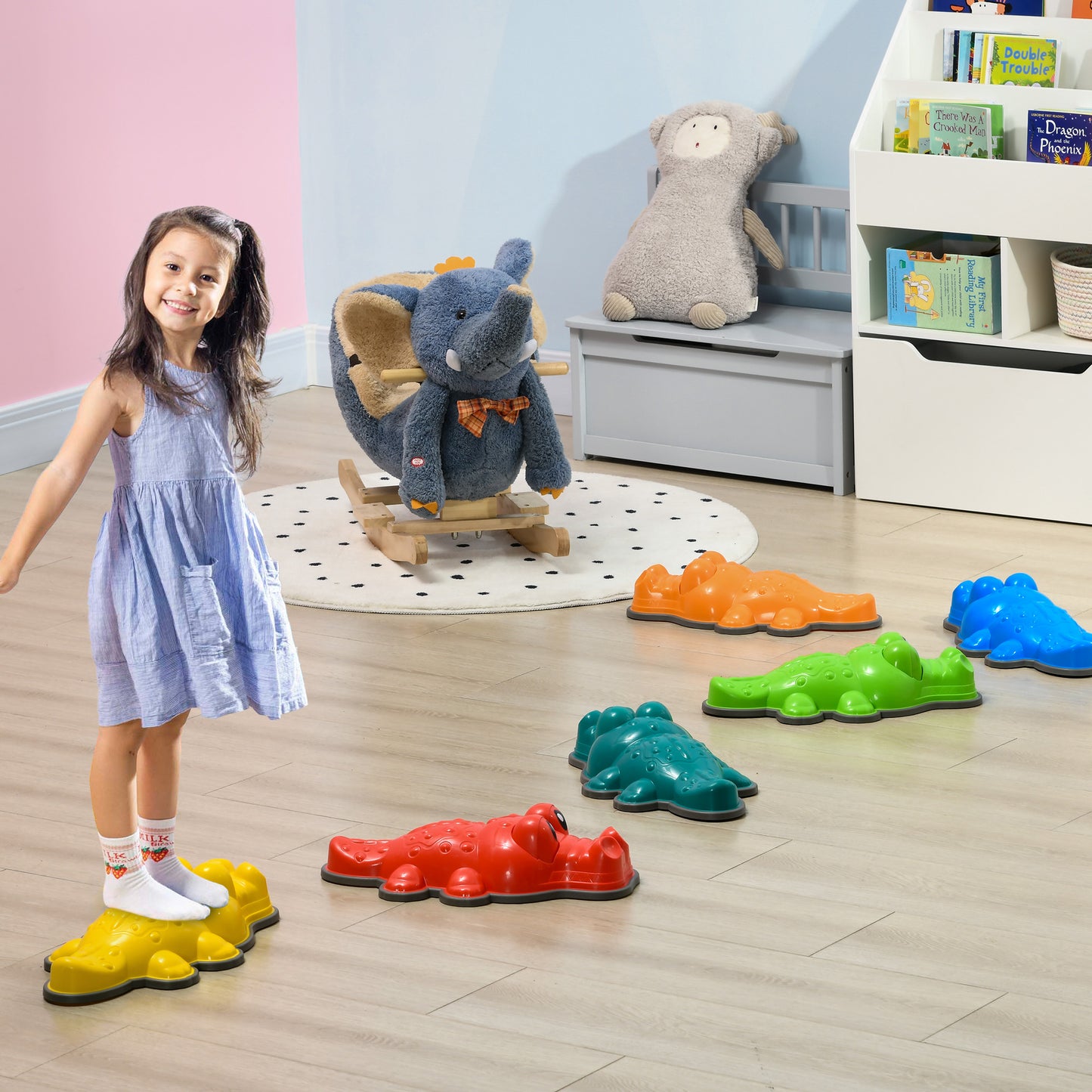 6PCs Kids Stepping Stones, Crocodile-Designed Sensory Toys