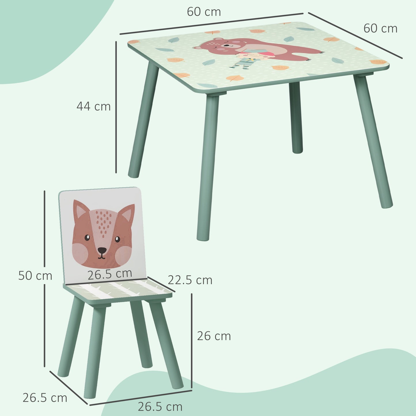 Kids and Table Chairs, Children Desk with Two Chairs