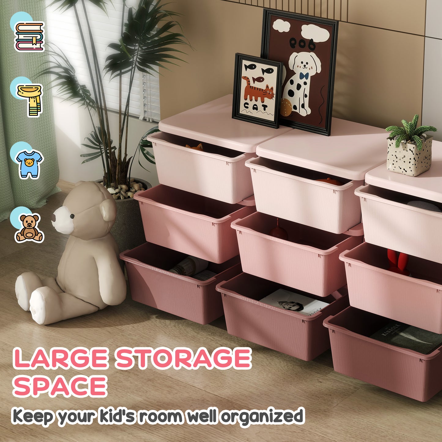 Kids Storage Unit, with Nine Drawers