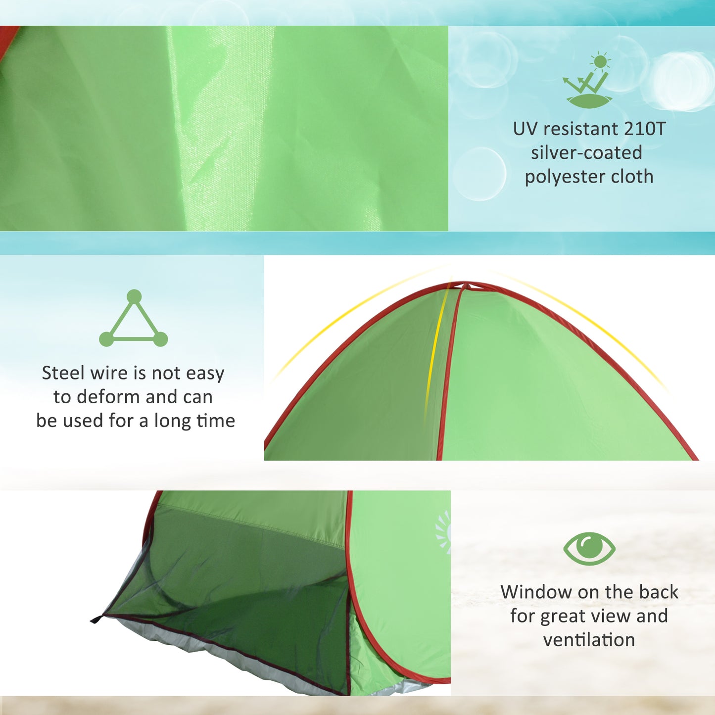 Pop Up Tent Beach Fishing Camping UV Protection Patio Sun Shade