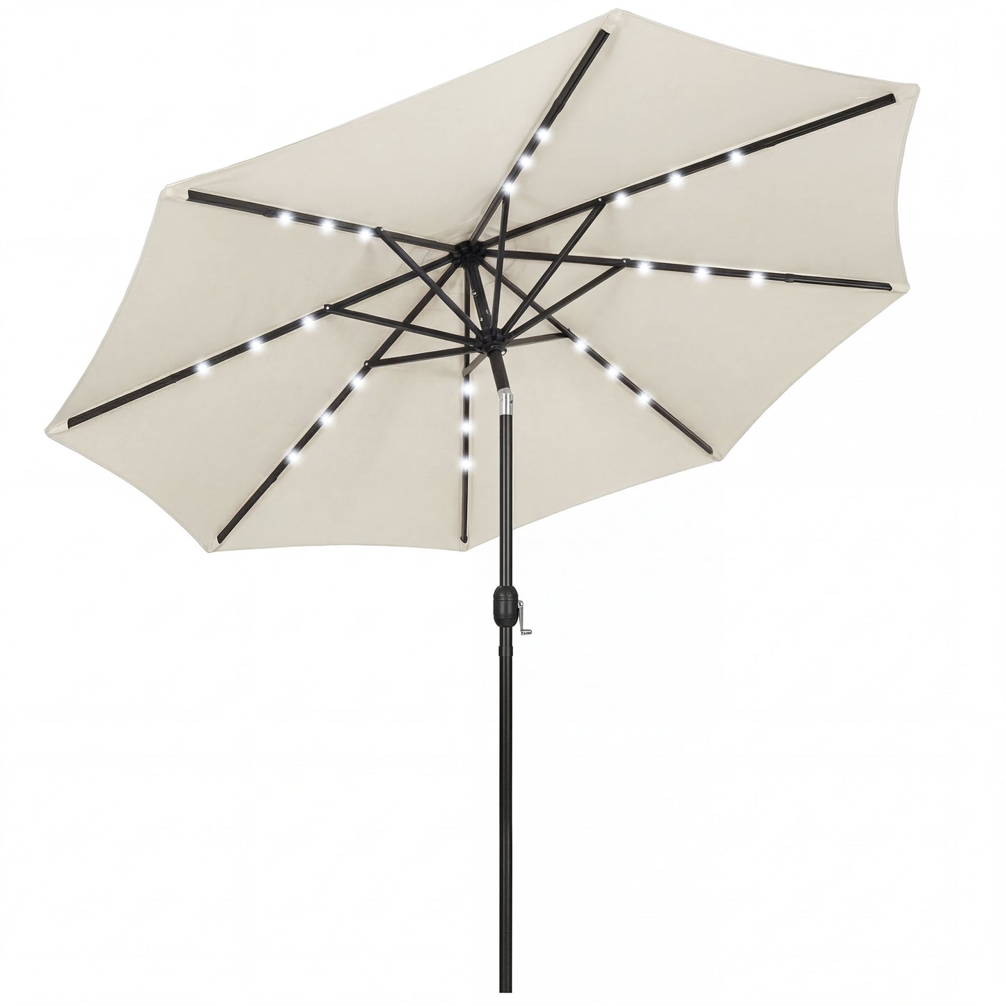 2.6 m Garden Parasol Umbrella with LED Solar Light, Parasol Cover