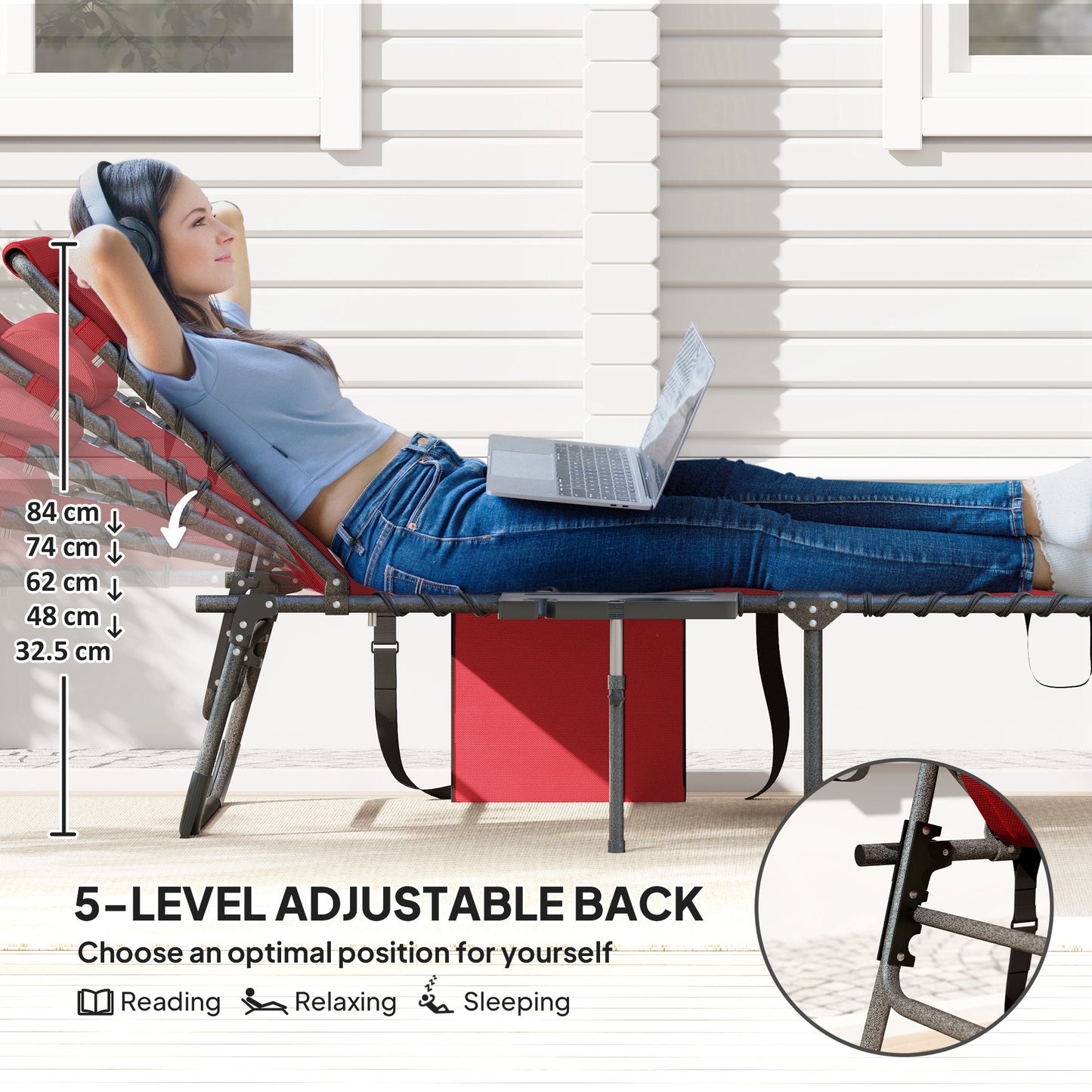 Five-Position Reclining Sun Lounger (1)