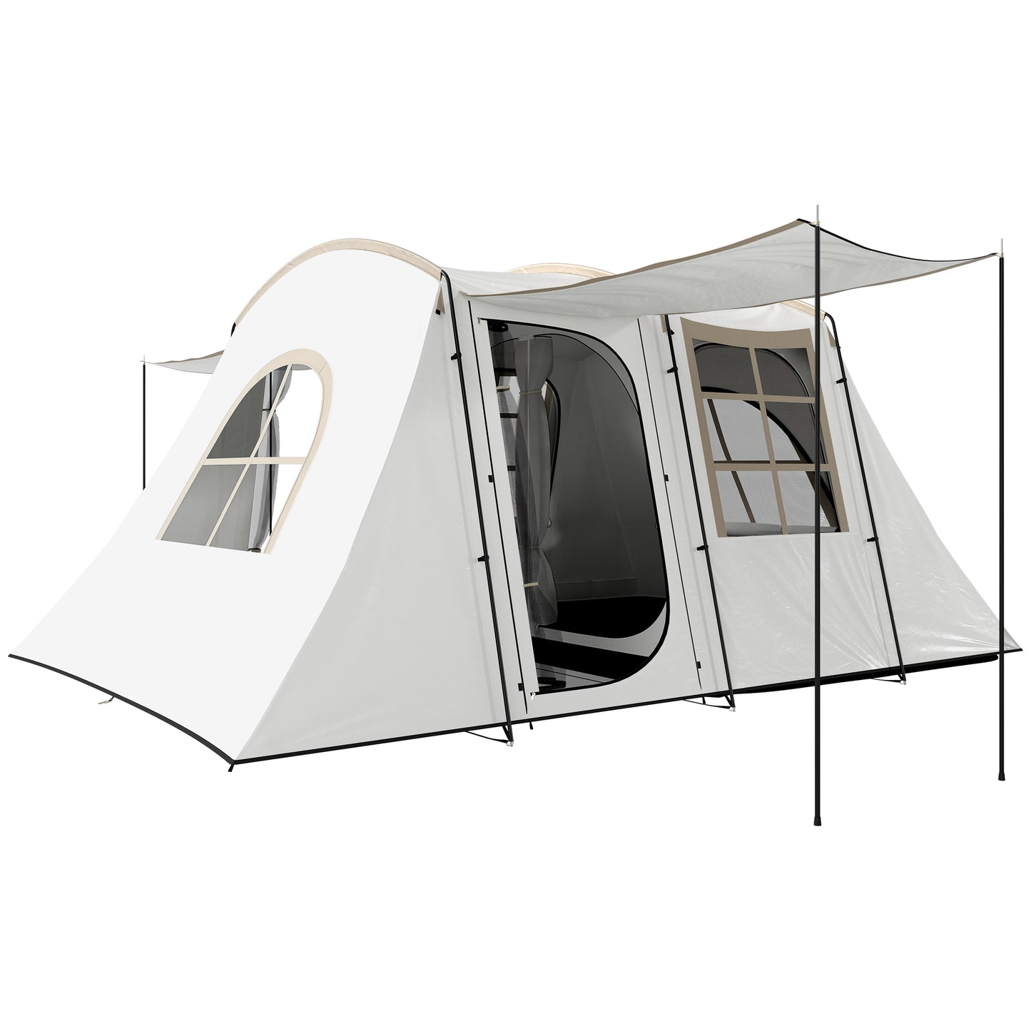 4 Man Tunnel Tent, Family Camping Tent with Porch