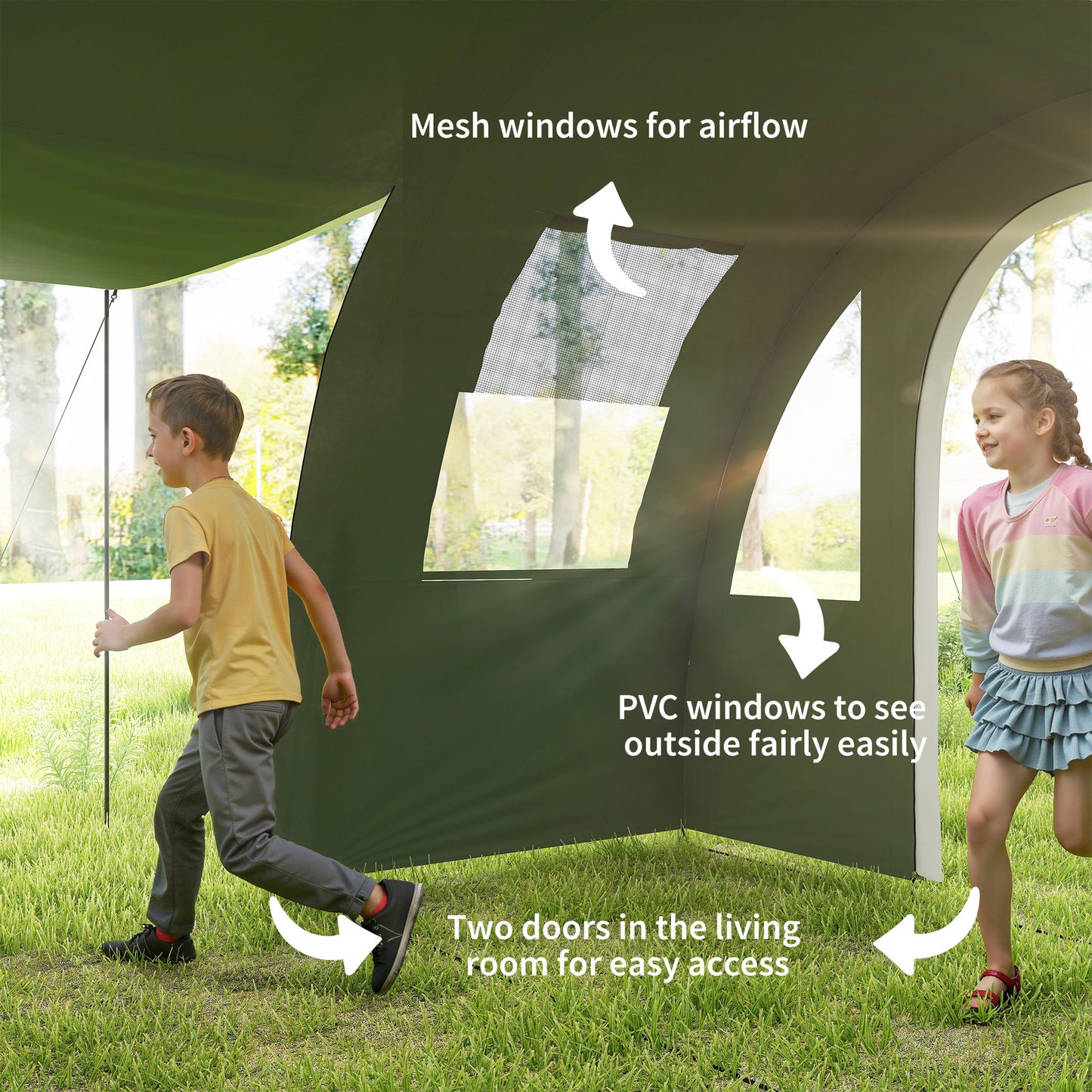 5-6 Man Camping Tent with 2 Room, Floor and Carry Bag