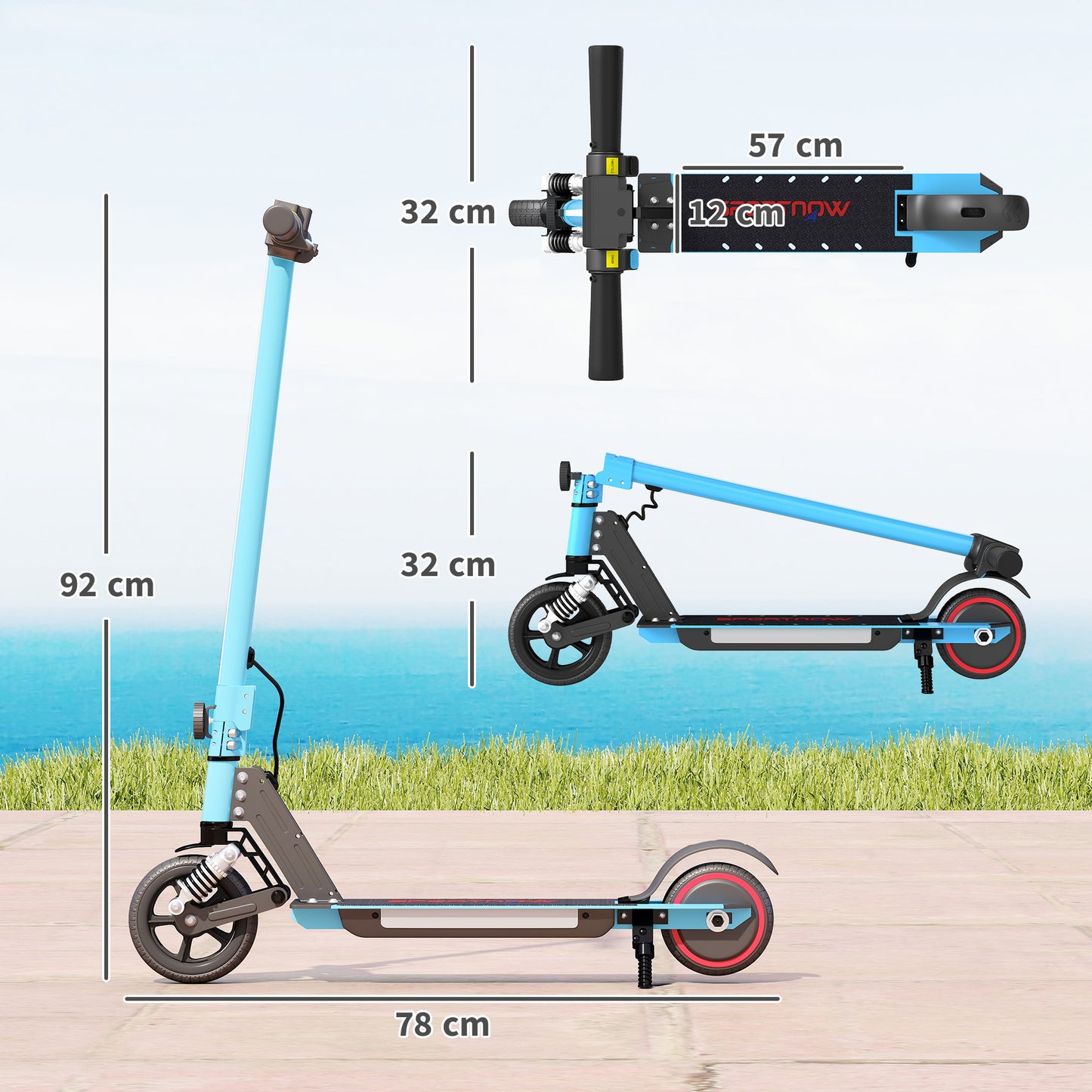 Folding Electric Scooter for Kids, with Dual Brakes