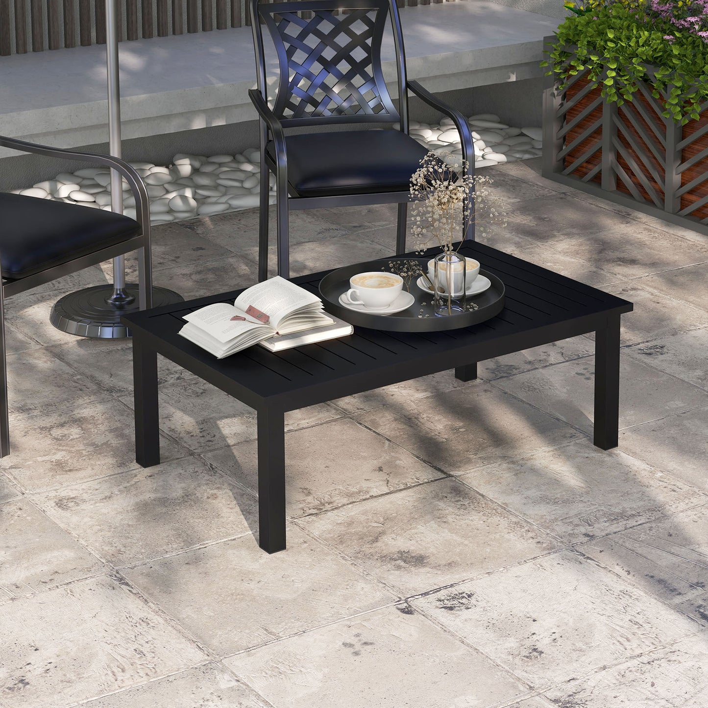100cm x 60cm Aluminium Outdoor Coffee Table