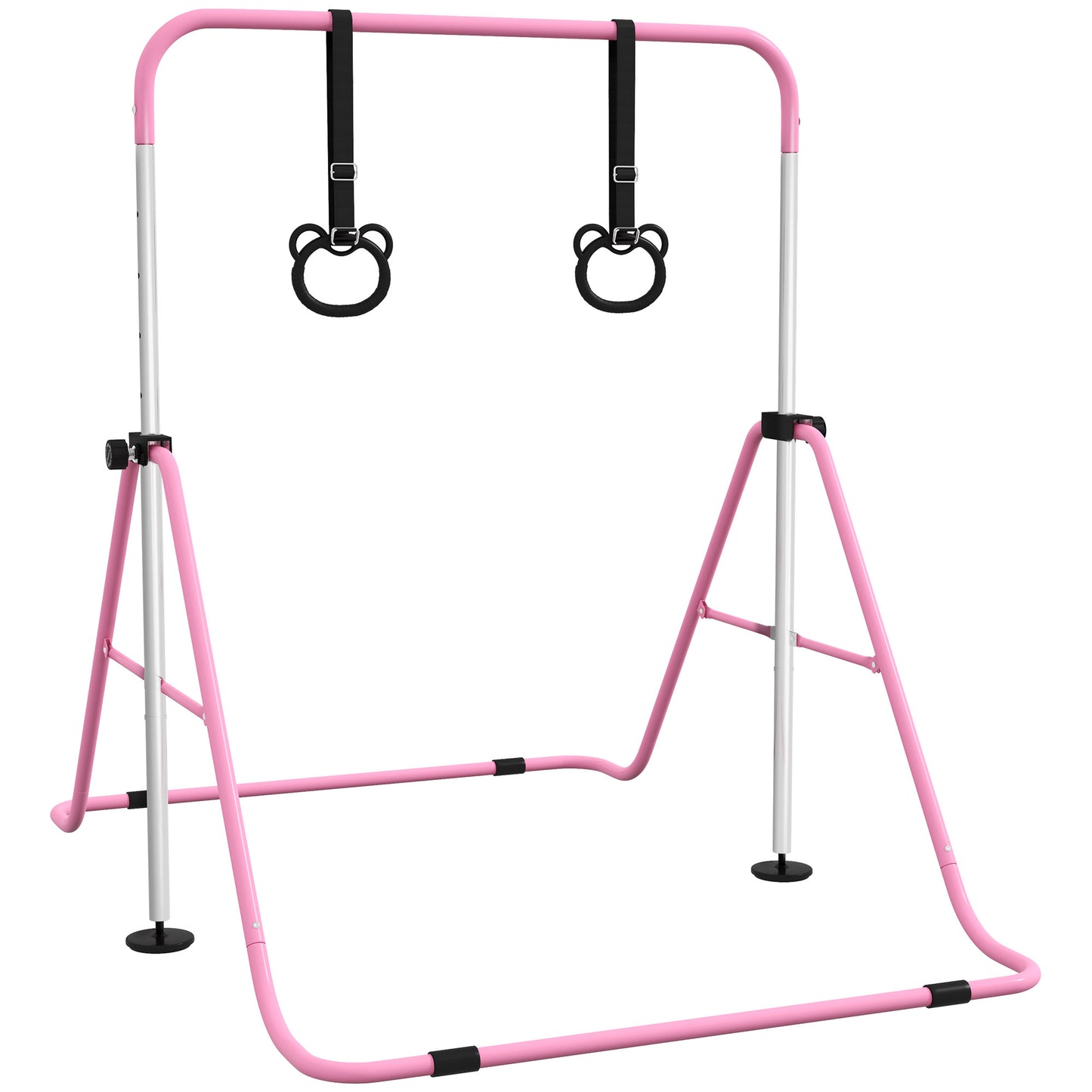 Adjustable Height, Foldable Kids Gymnastics Bar w/ Non-slip Rubber