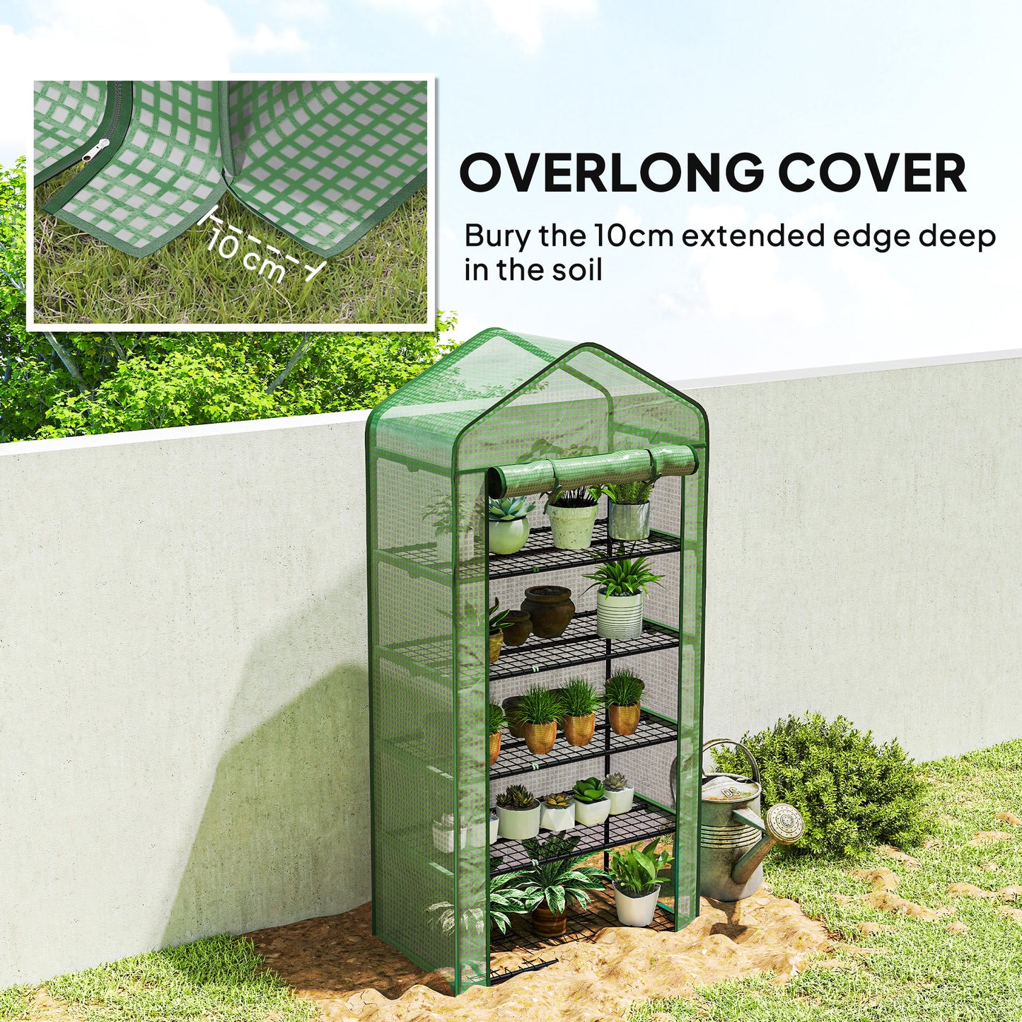 5 Tier Widened Mini Greenhouse with Reinforced PE Cover