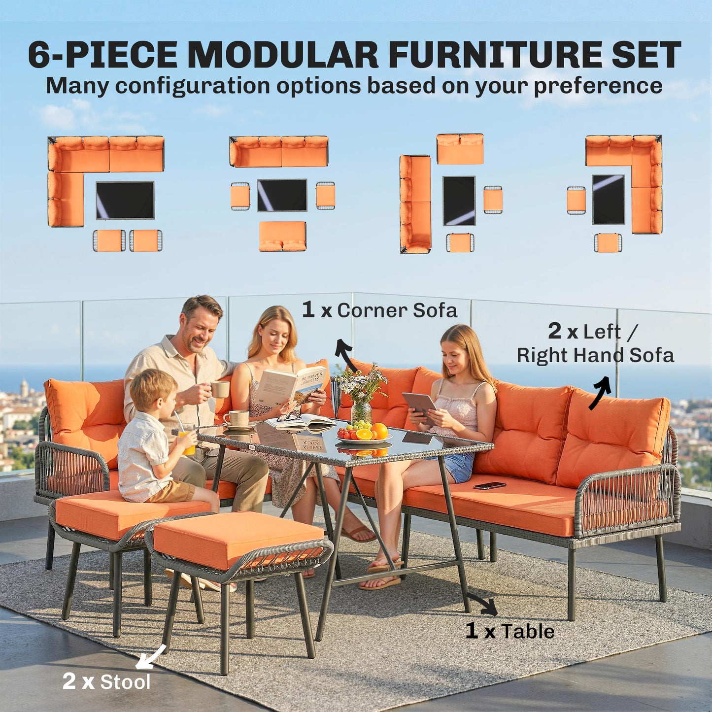 6 Piece Rattan Garden Furniture Set (1)