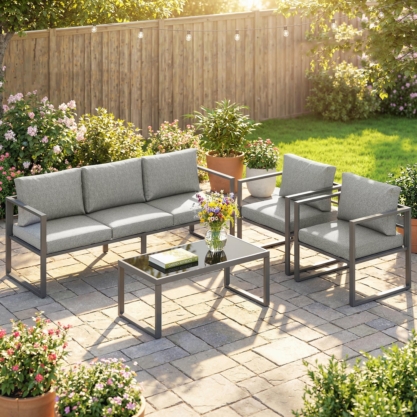 4 Piece Outdoor Garden Furniture Set