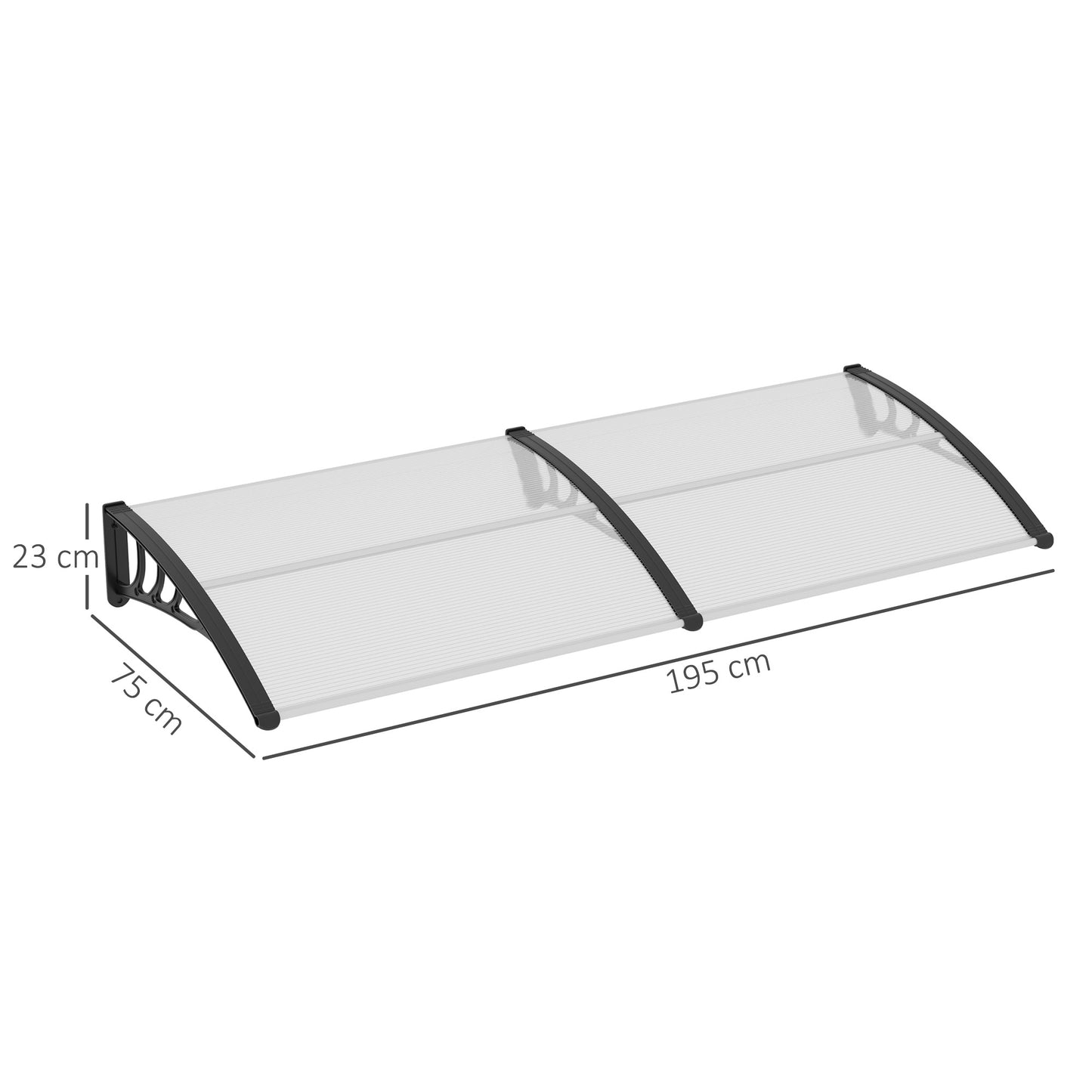 Front Door Canopy Outdoor Awning Aluminium Rigid Plastic (3)