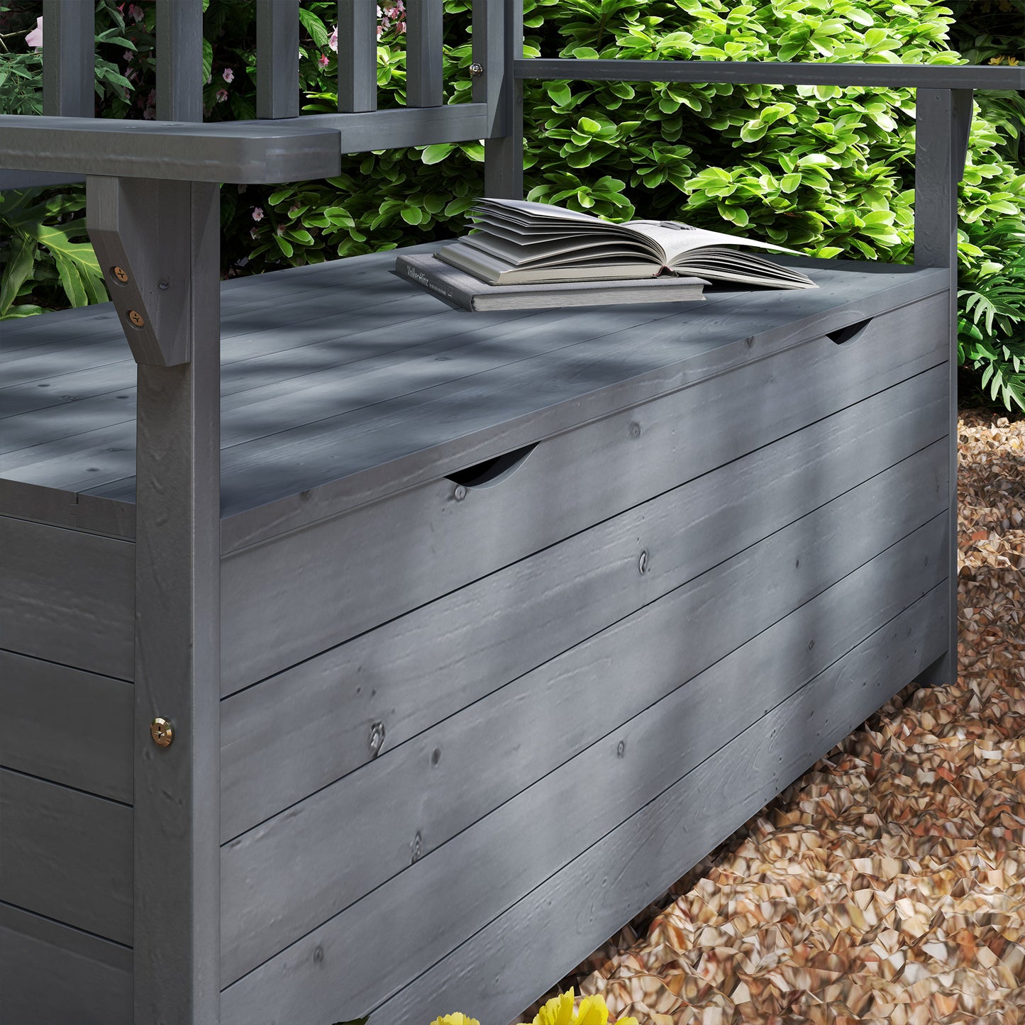 Two-Seater Garden Storage Bench