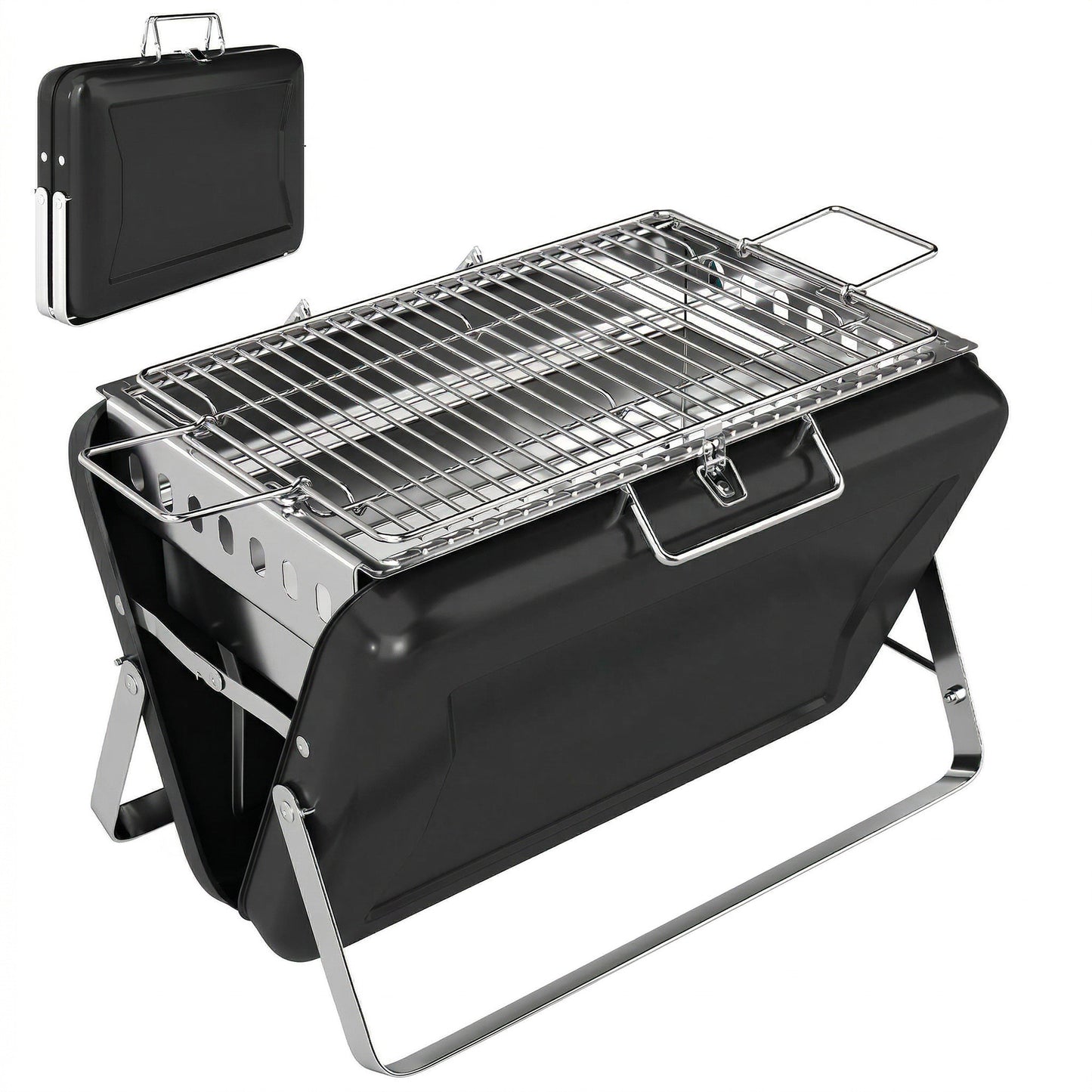 Charcoal BBQ Grill Portable Stainless Steel Barbecue