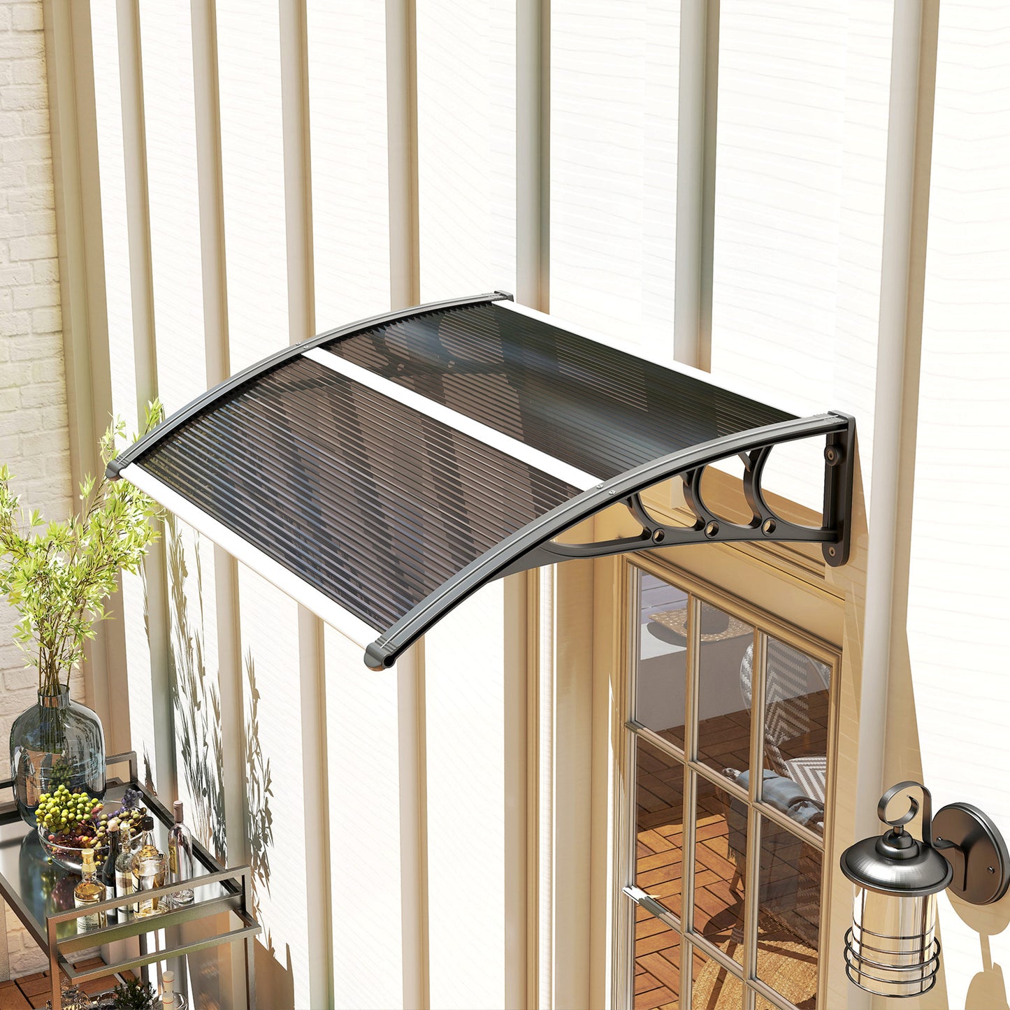 Front Door Canopy Outdoor Awning Aluminium Rigid Plastic (2)