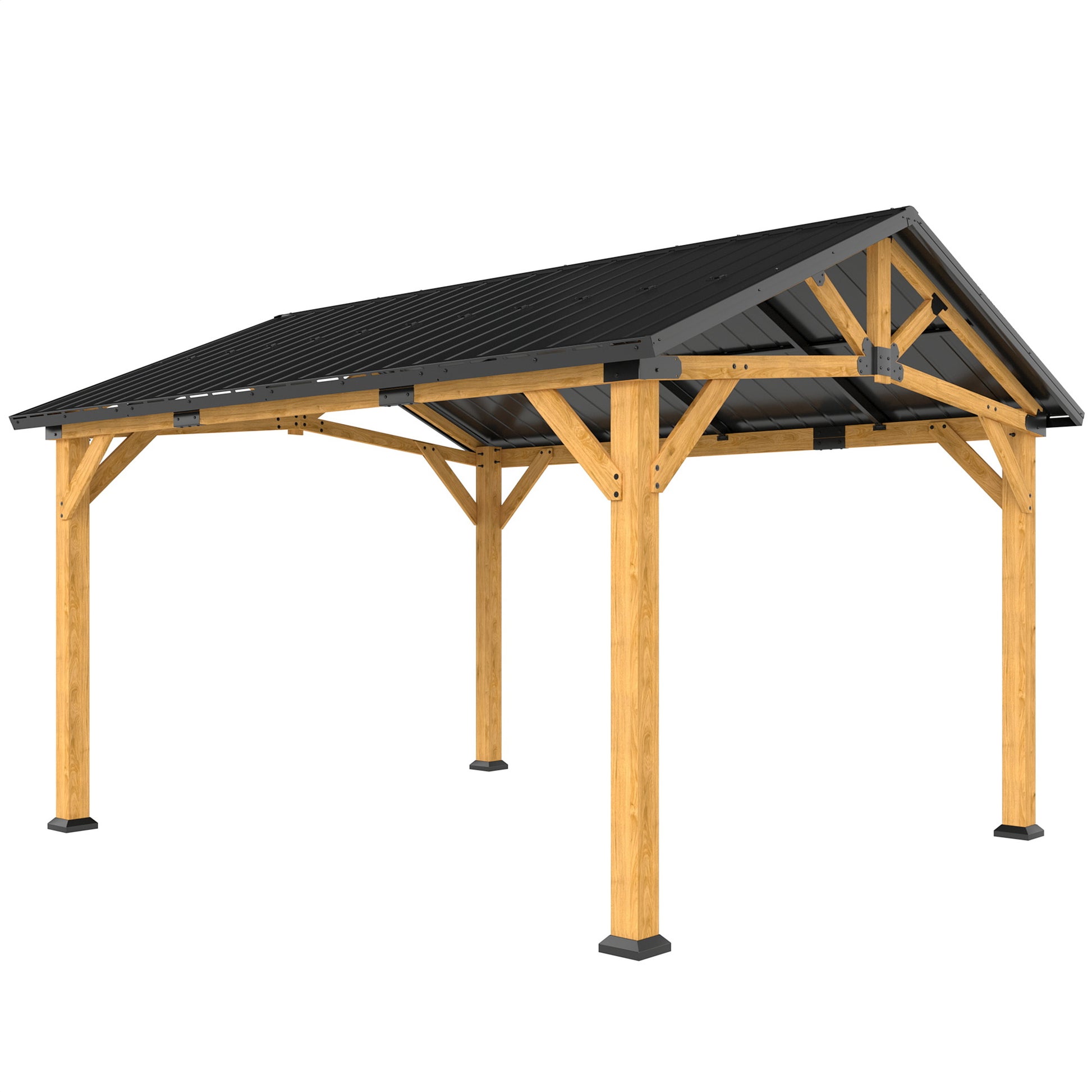 3.5 x 4 m Hardtop Gazebo Canopy with Galvanised Metal Roof