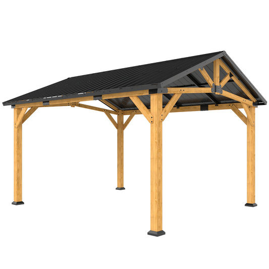 3.5 x 4 m Hardtop Gazebo Canopy with Galvanised Metal Roof
