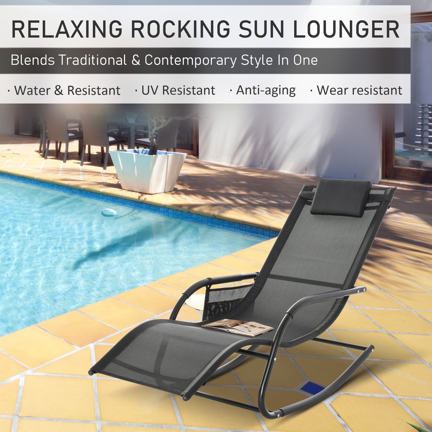 2PCs Outdoor Garden Rocking Chair