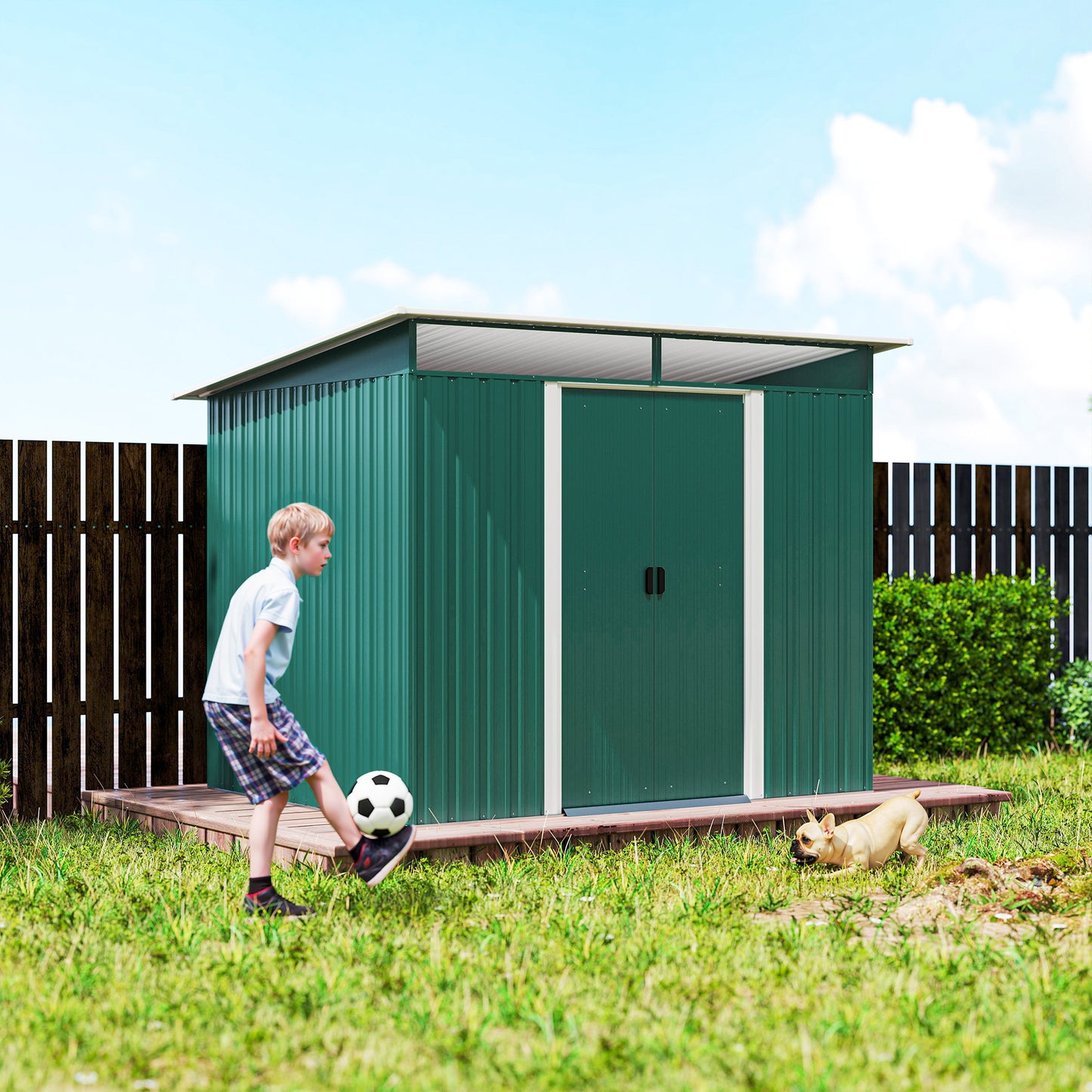 8.5 x 6ft Metal Shed with Lightsky Panels
