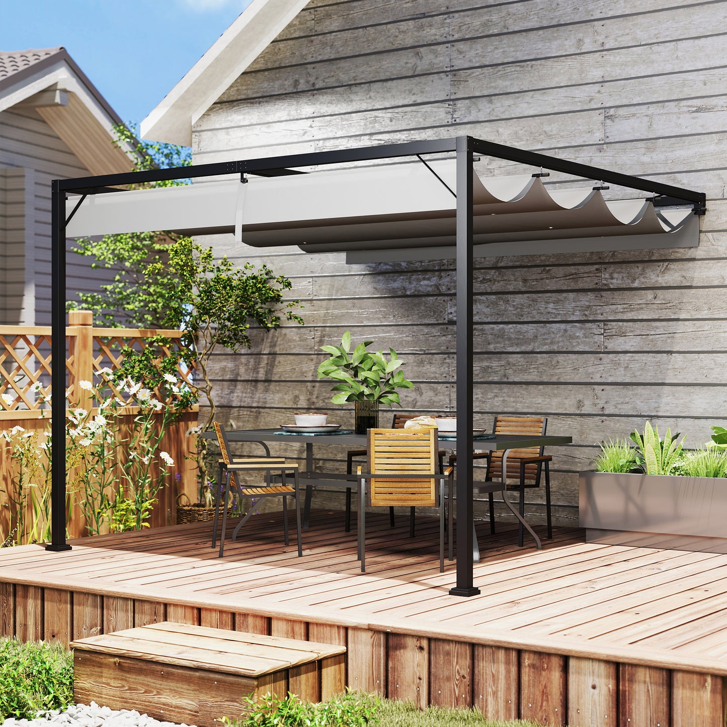 3 x 3 m Pergola, with Sliding Canopy